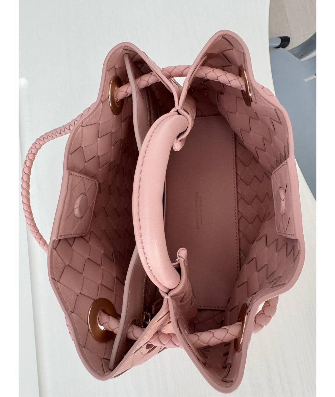 BOTTEGA VENETA Розовая кожаная сумка тоут, фото 4