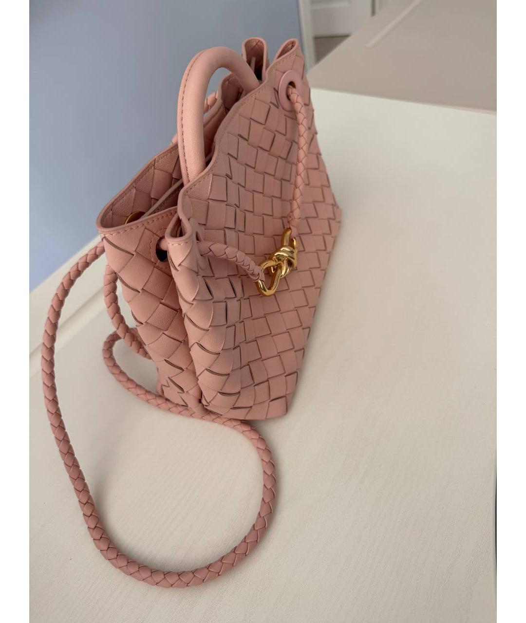 BOTTEGA VENETA Розовая кожаная сумка тоут, фото 2