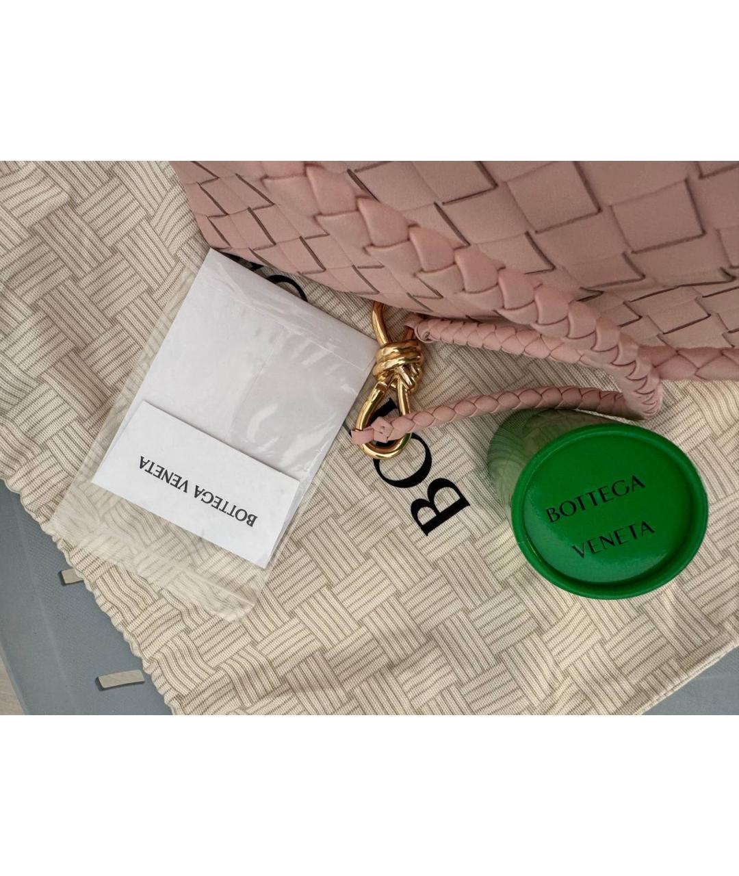 BOTTEGA VENETA Розовая кожаная сумка тоут, фото 6