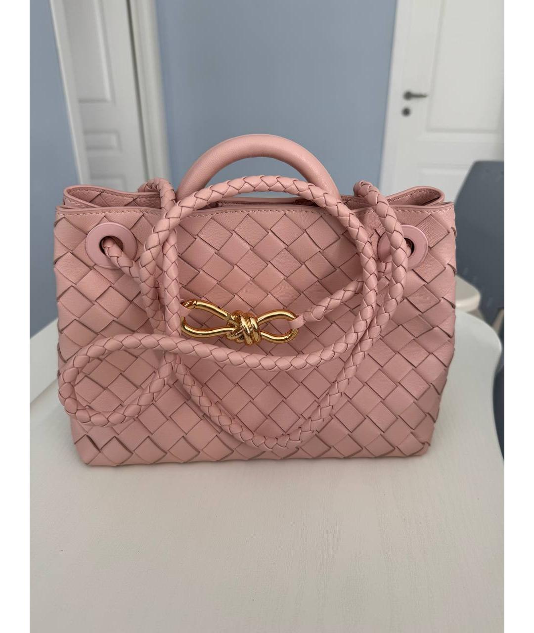BOTTEGA VENETA Розовая кожаная сумка тоут, фото 10