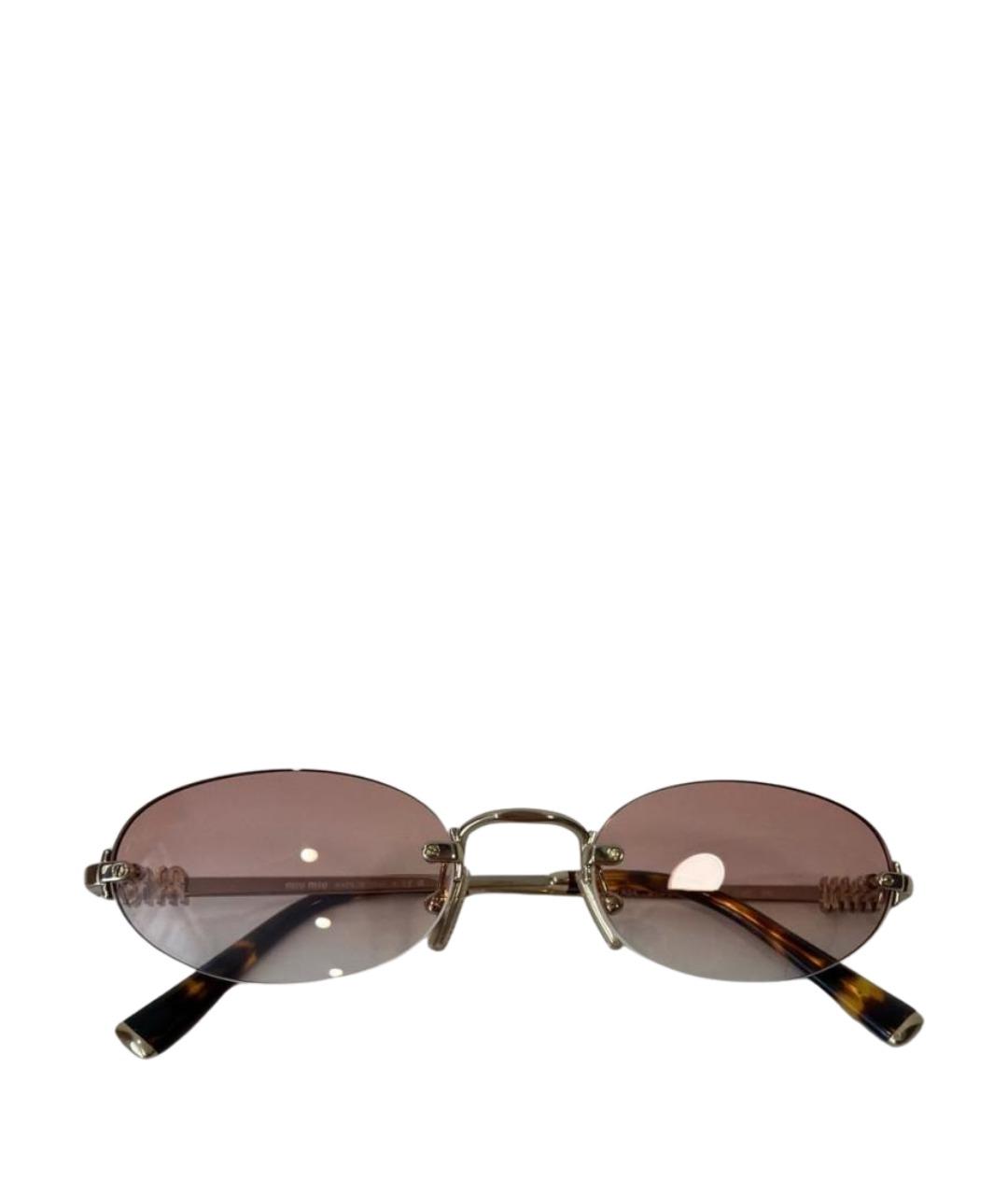 MIU MIU Розовые металлические солнцезащитные очки, фото 1