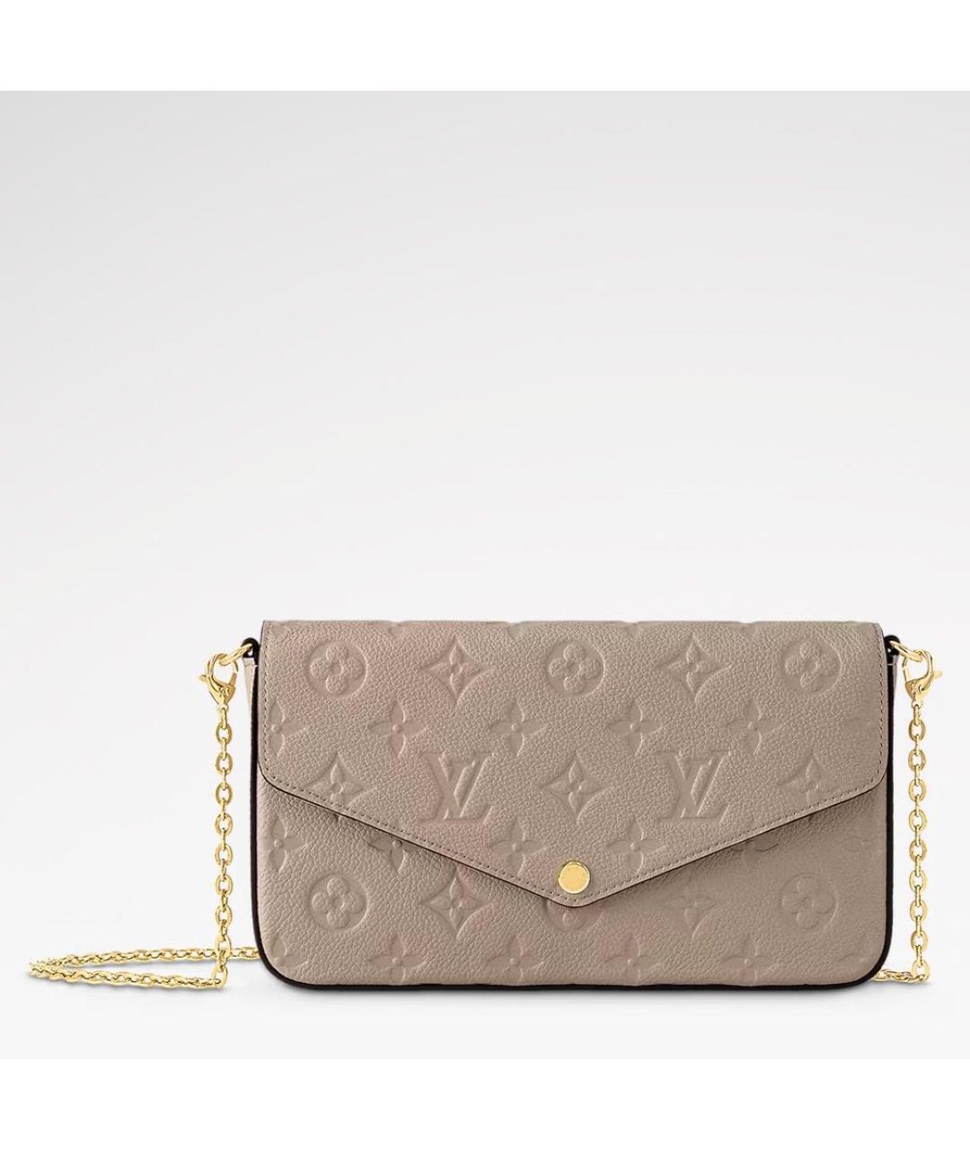 LOUIS VUITTON Бежевая кожаная сумка через плечо, фото 6