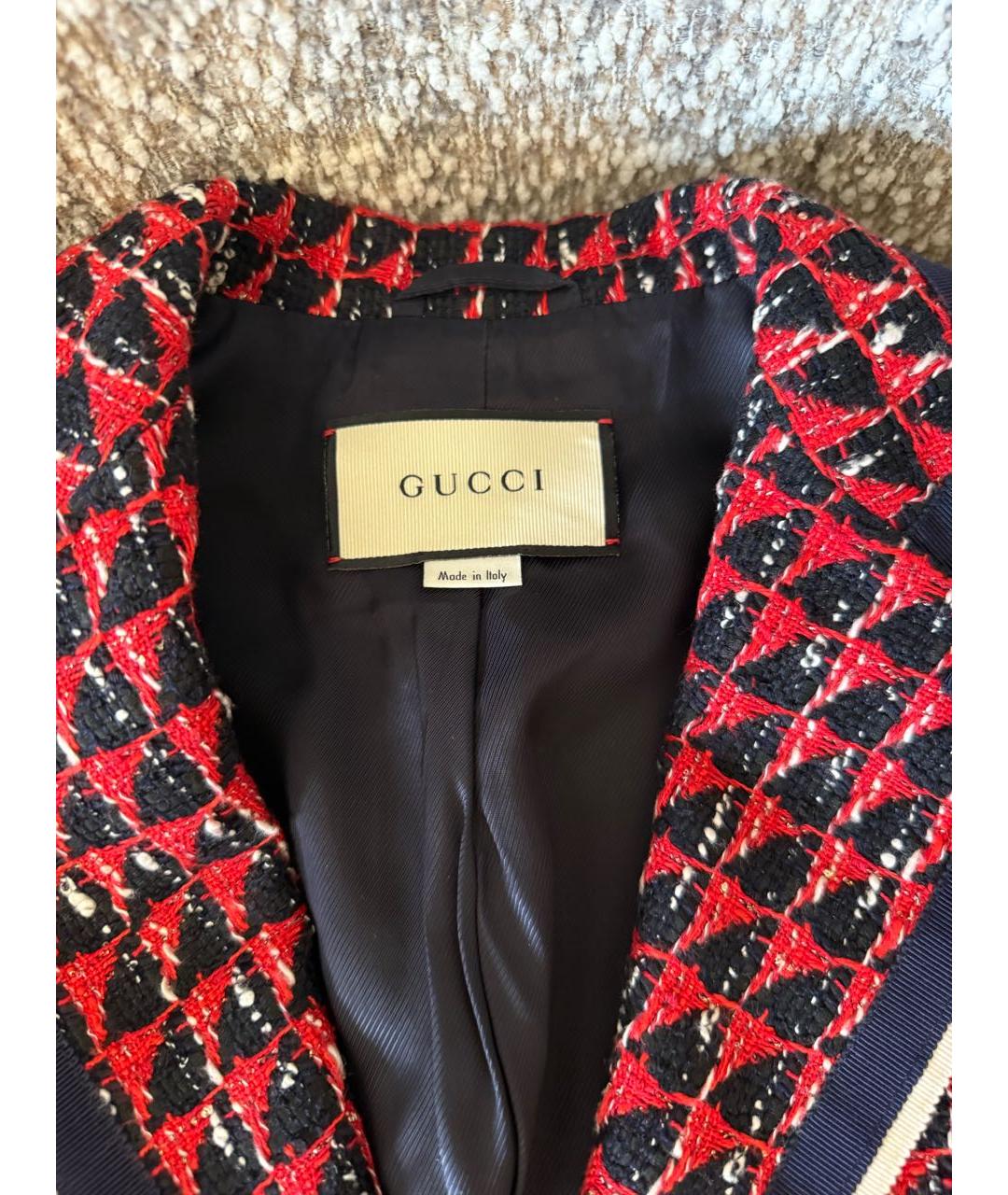 GUCCI Мульти твидовый жакет/пиджак, фото 6