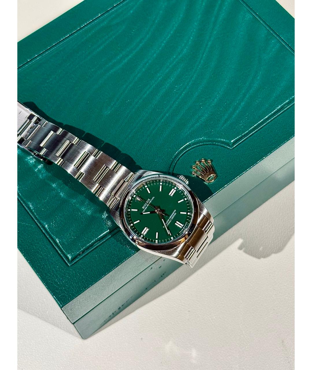ROLEX Зеленые металлические часы, фото 2