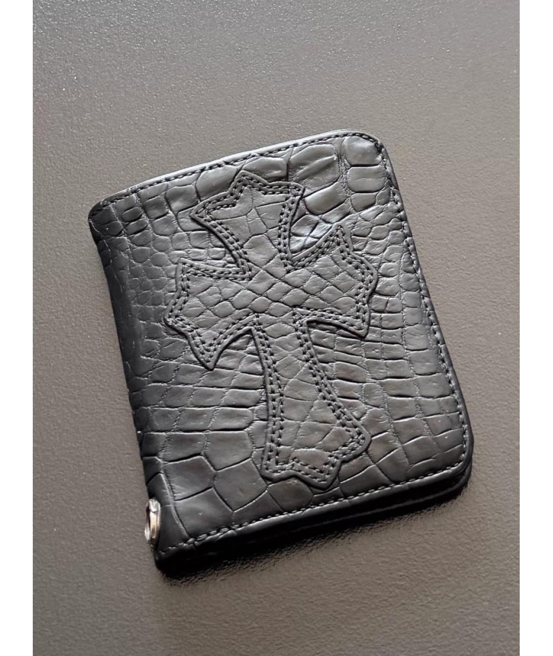 CHROME HEARTS Черный кожаный кошелек, фото 3