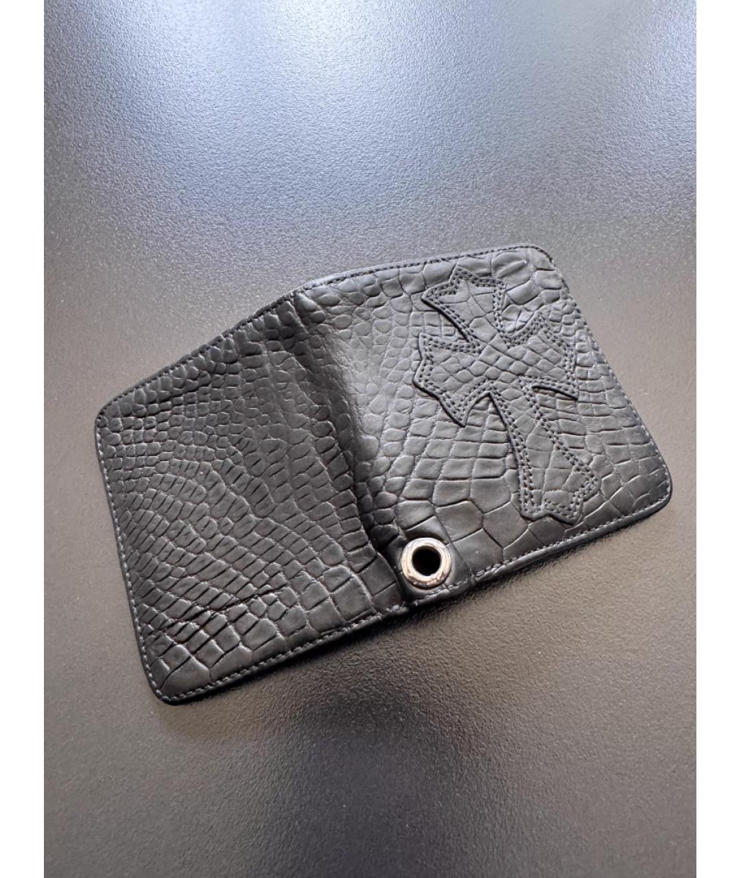 CHROME HEARTS Черный кожаный кошелек, фото 2
