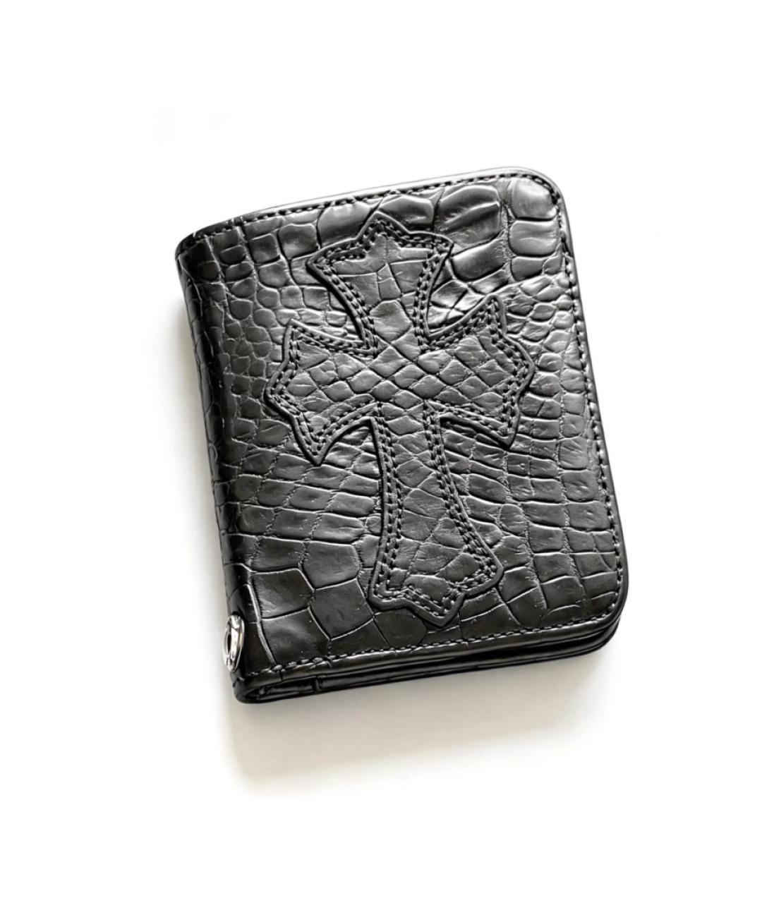 CHROME HEARTS Черный кожаный кошелек, фото 4