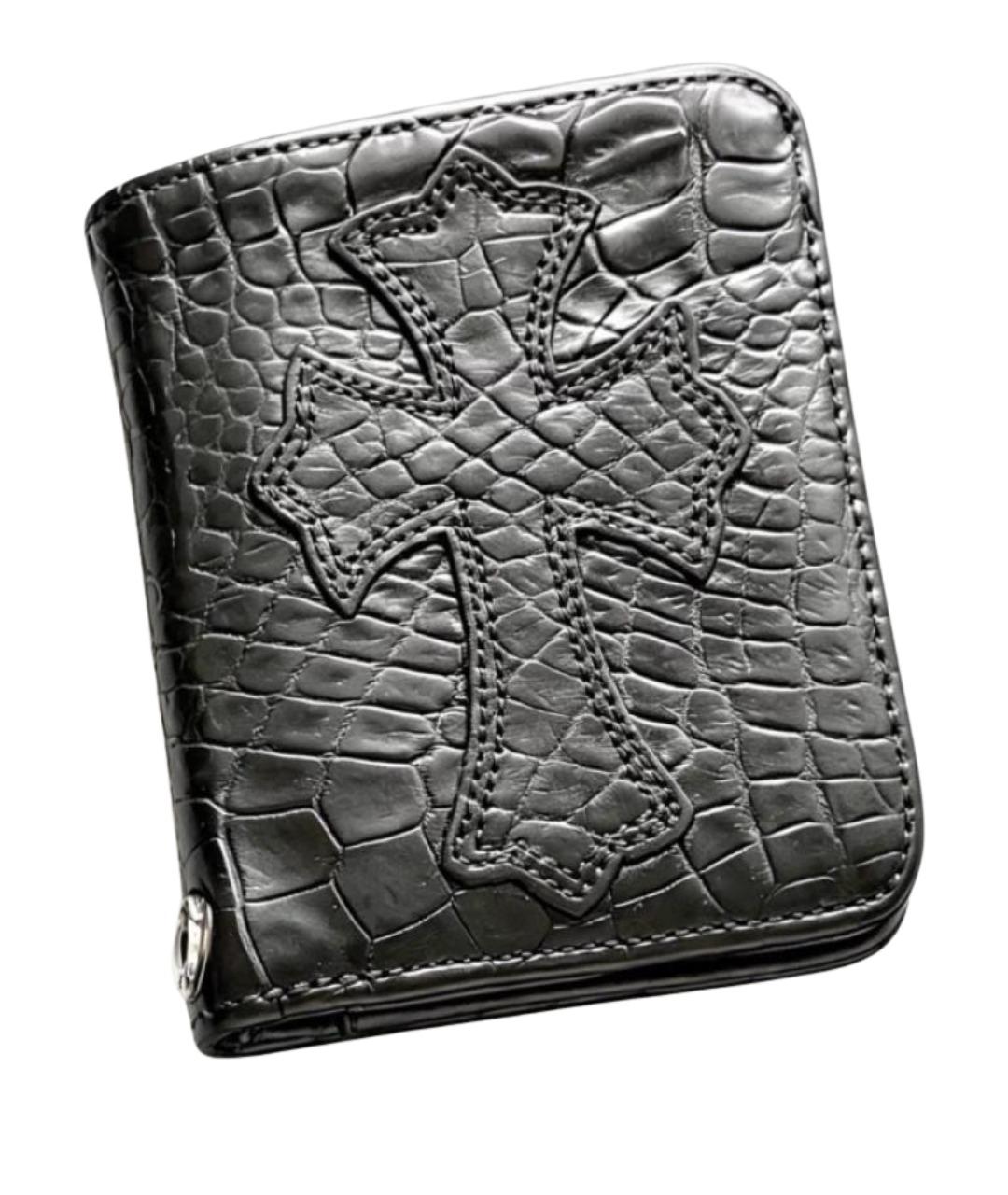 CHROME HEARTS Черный кожаный кошелек, фото 1