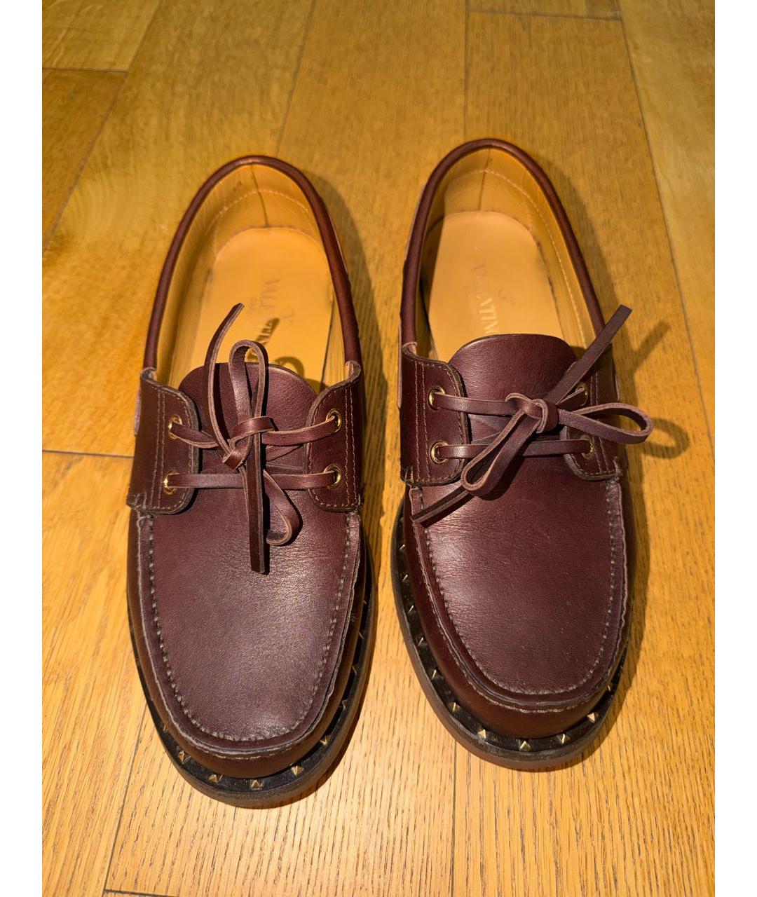 VALENTINO Коричневые кожаные туфли, фото 2