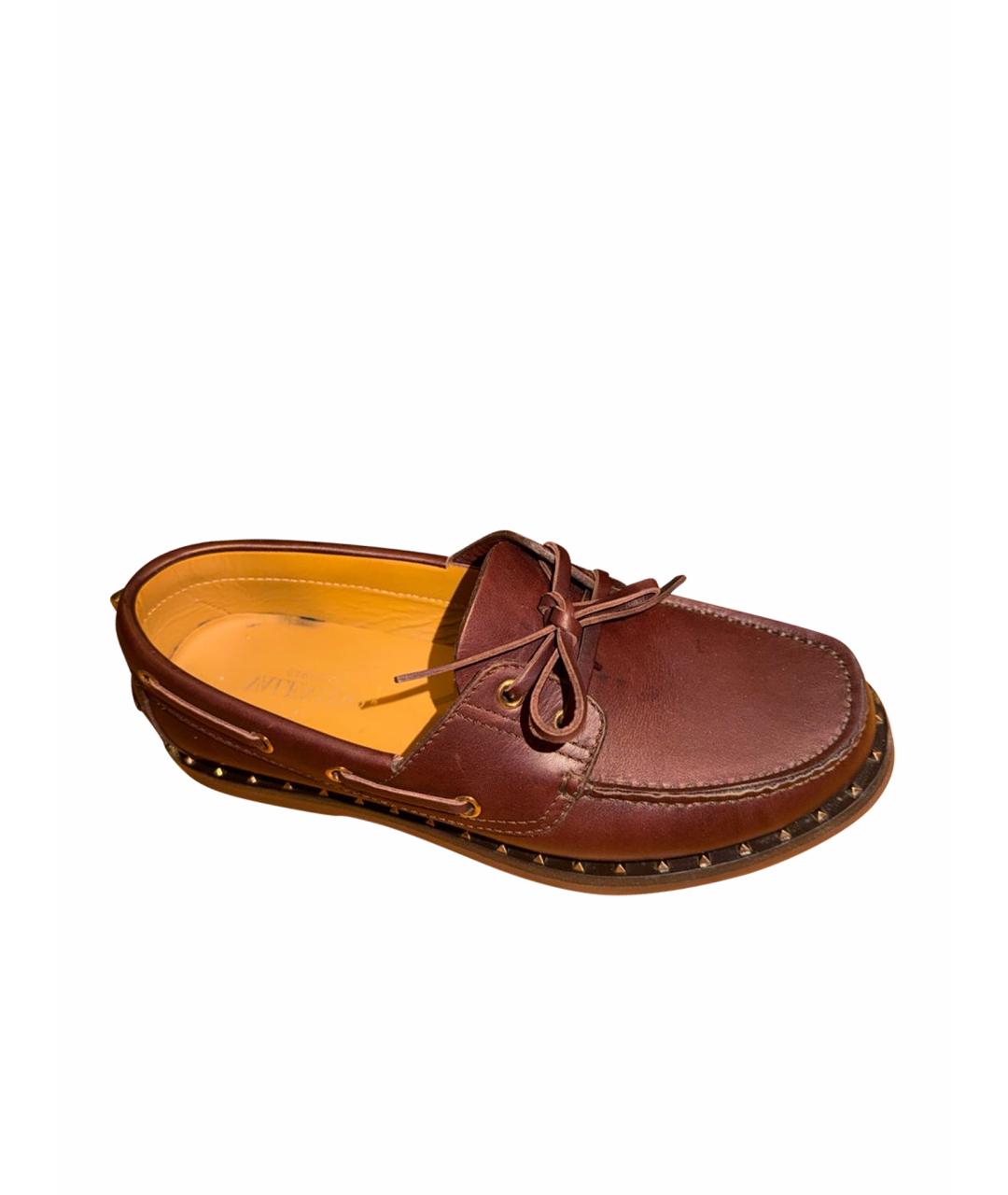 VALENTINO Коричневые кожаные туфли, фото 1