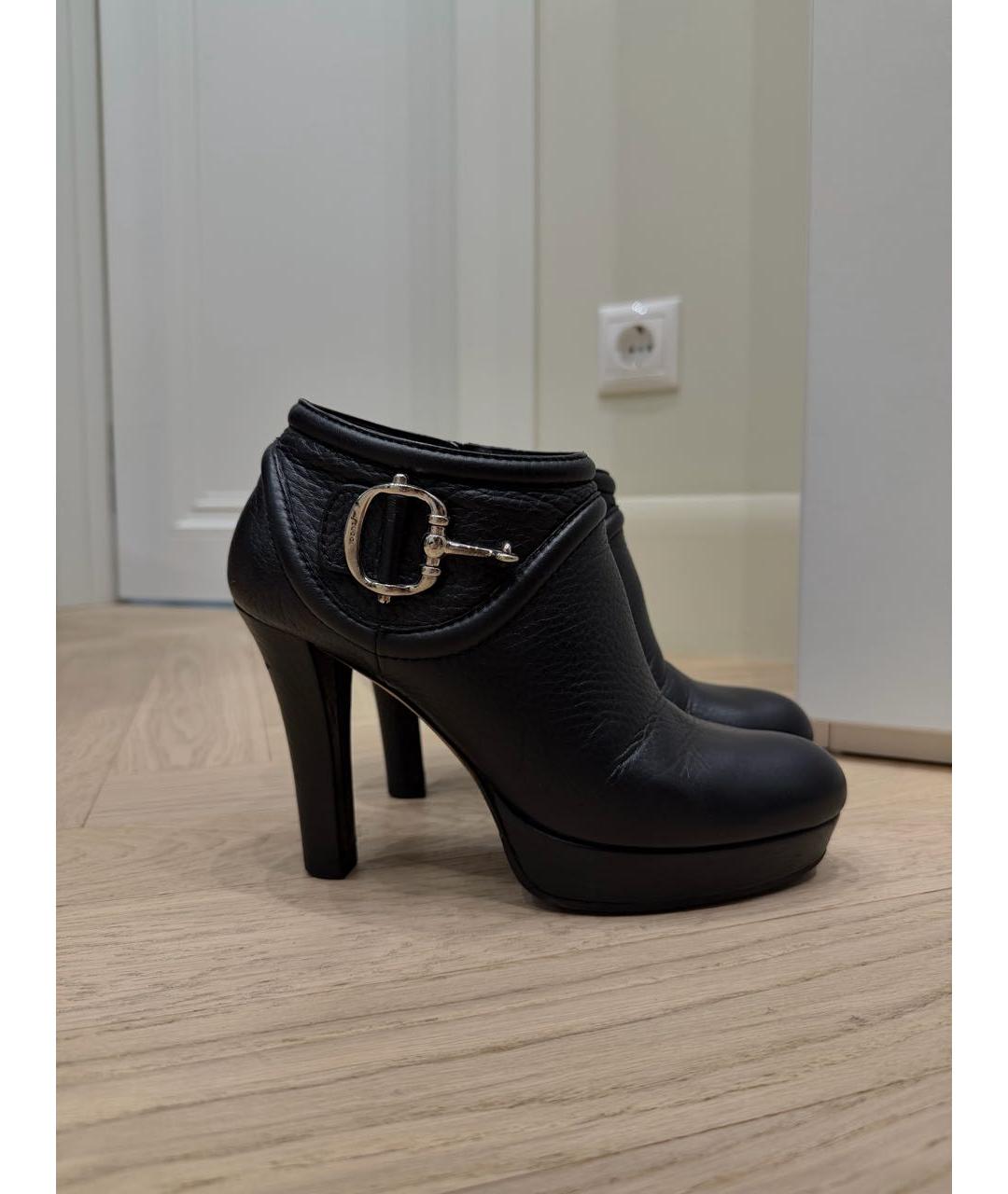GUCCI Черные кожаные ботильоны, фото 4