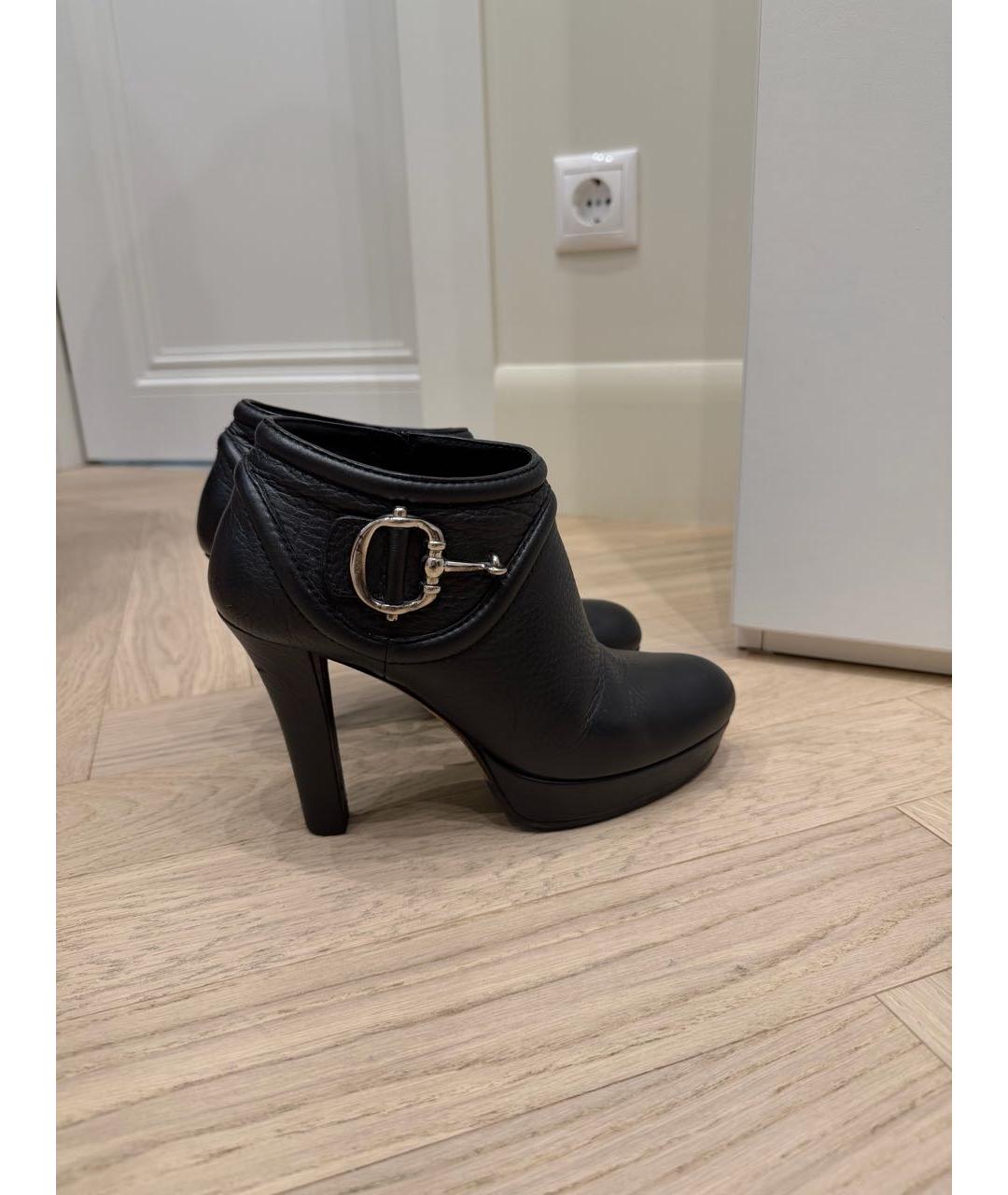 GUCCI Черные кожаные ботильоны, фото 3