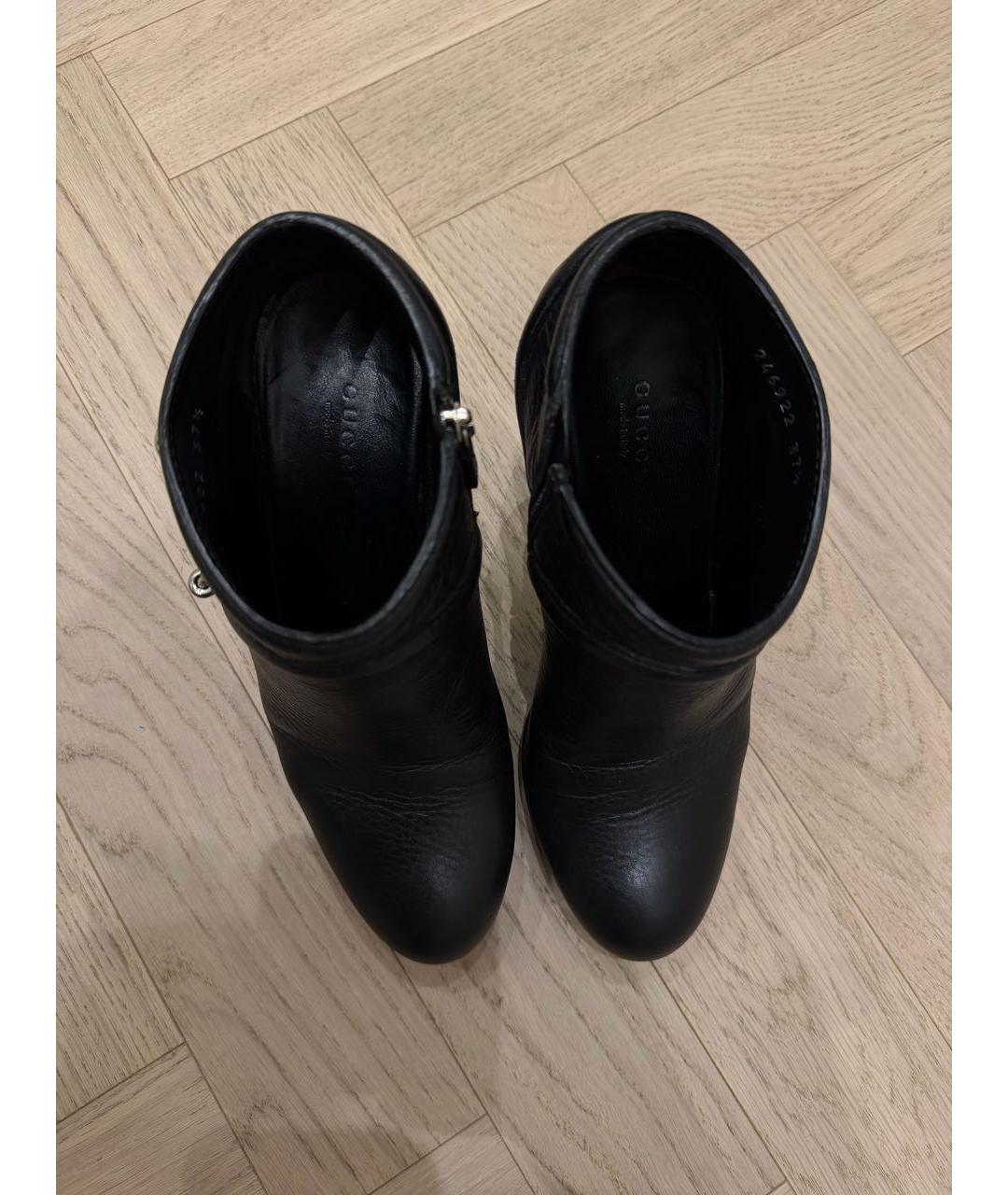 GUCCI Черные кожаные ботильоны, фото 2