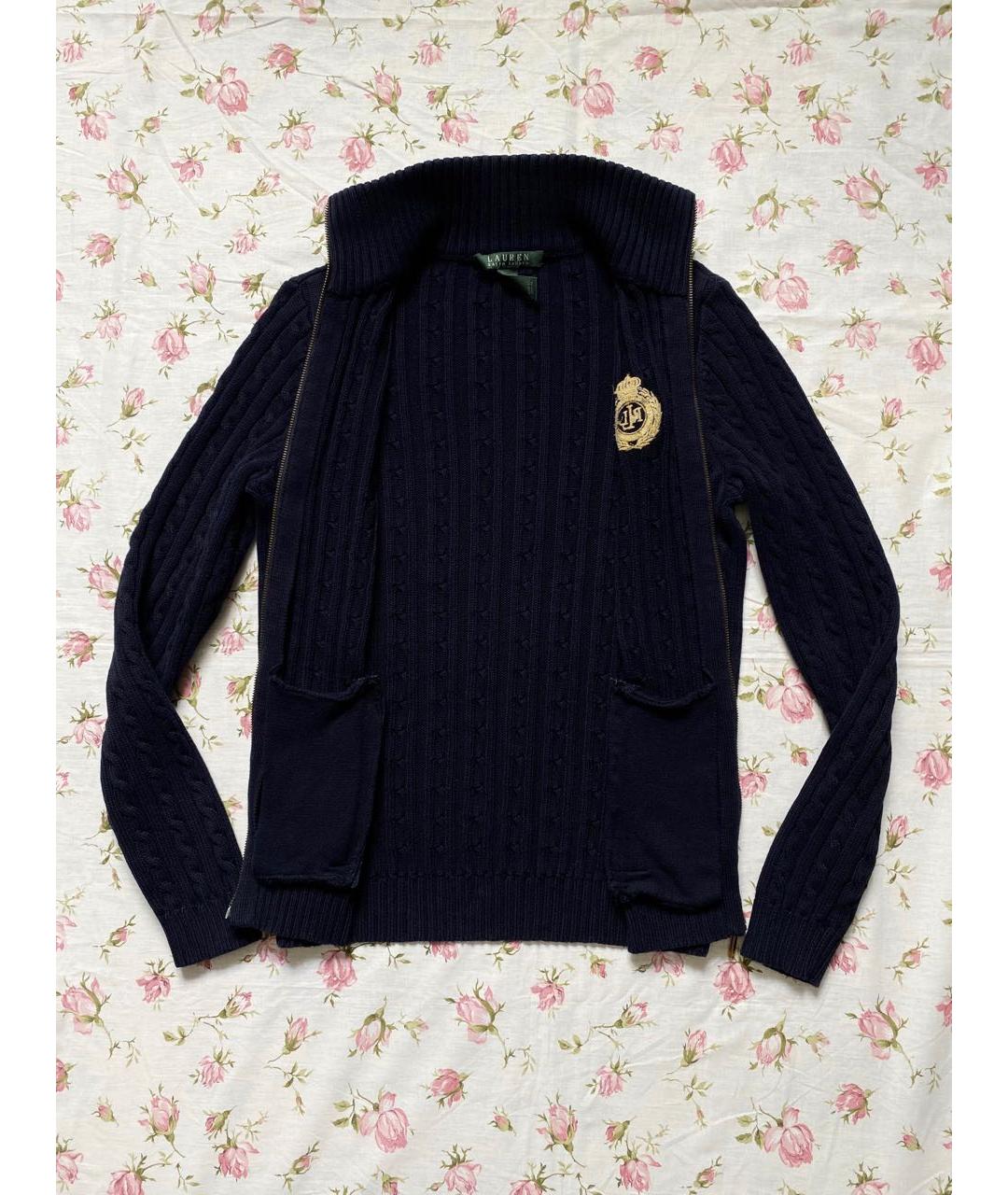 RALPH LAUREN Темно-синий хлопковый джемпер / свитер, фото 3