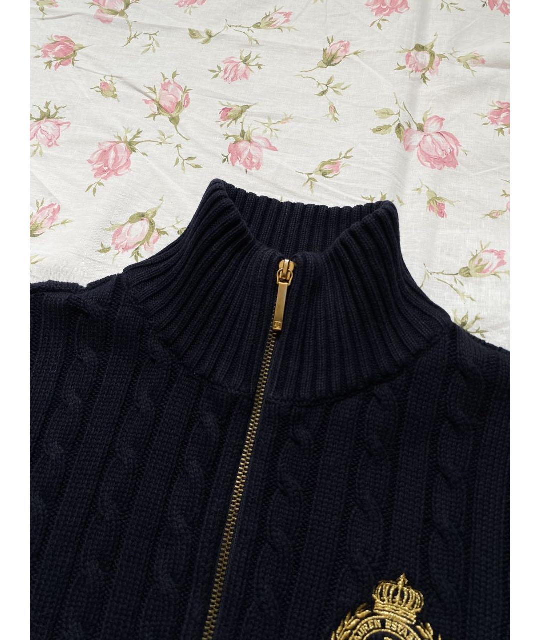 RALPH LAUREN Темно-синий хлопковый джемпер / свитер, фото 5