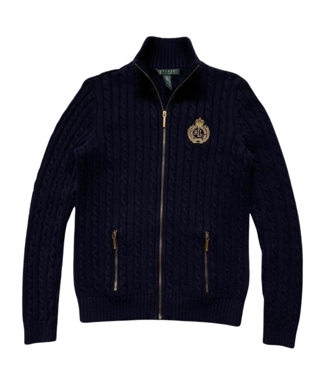 RALPH LAUREN Темно-синий хлопковый джемпер / свитер, фото 1