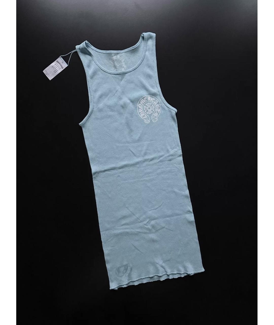 CHROME HEARTS Голубая майка, фото 4