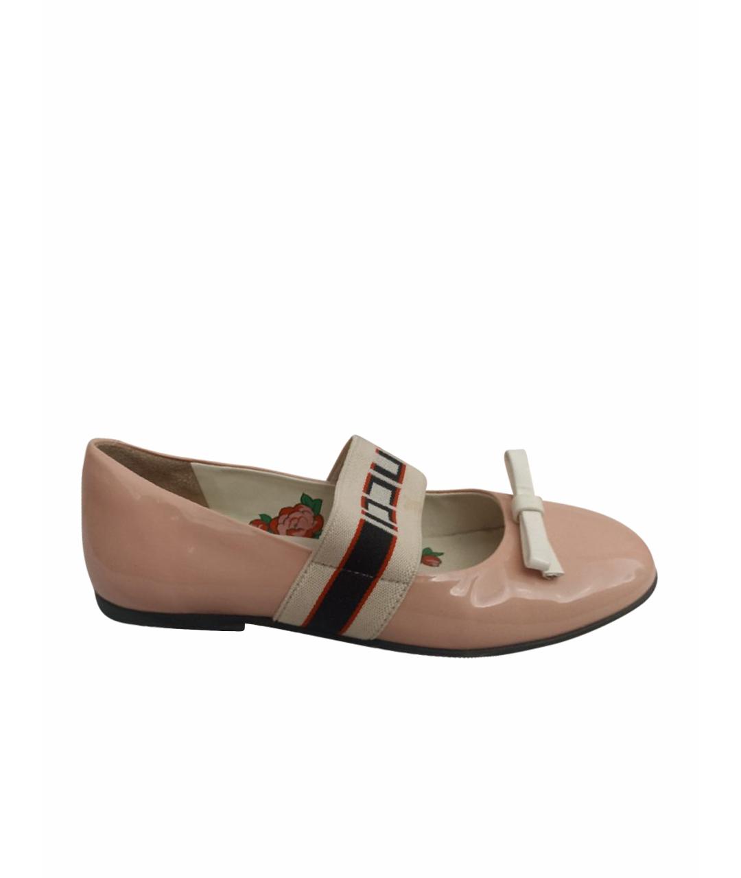 GUCCI Розовые балетки из лакированной кожи, фото 1