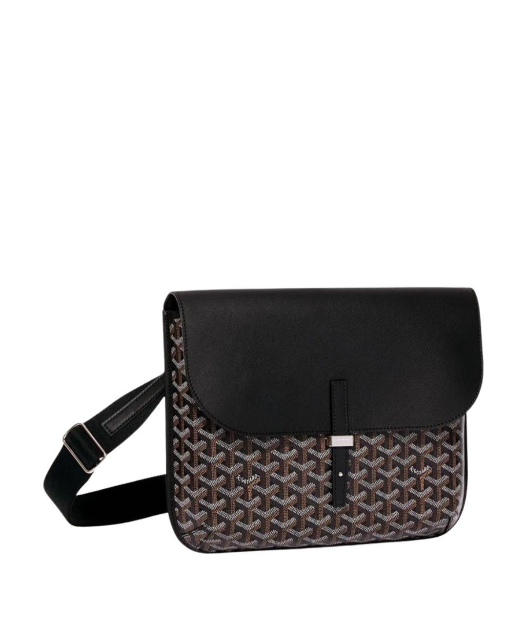 GOYARD Черная кожаная сумка на плечо, фото 1