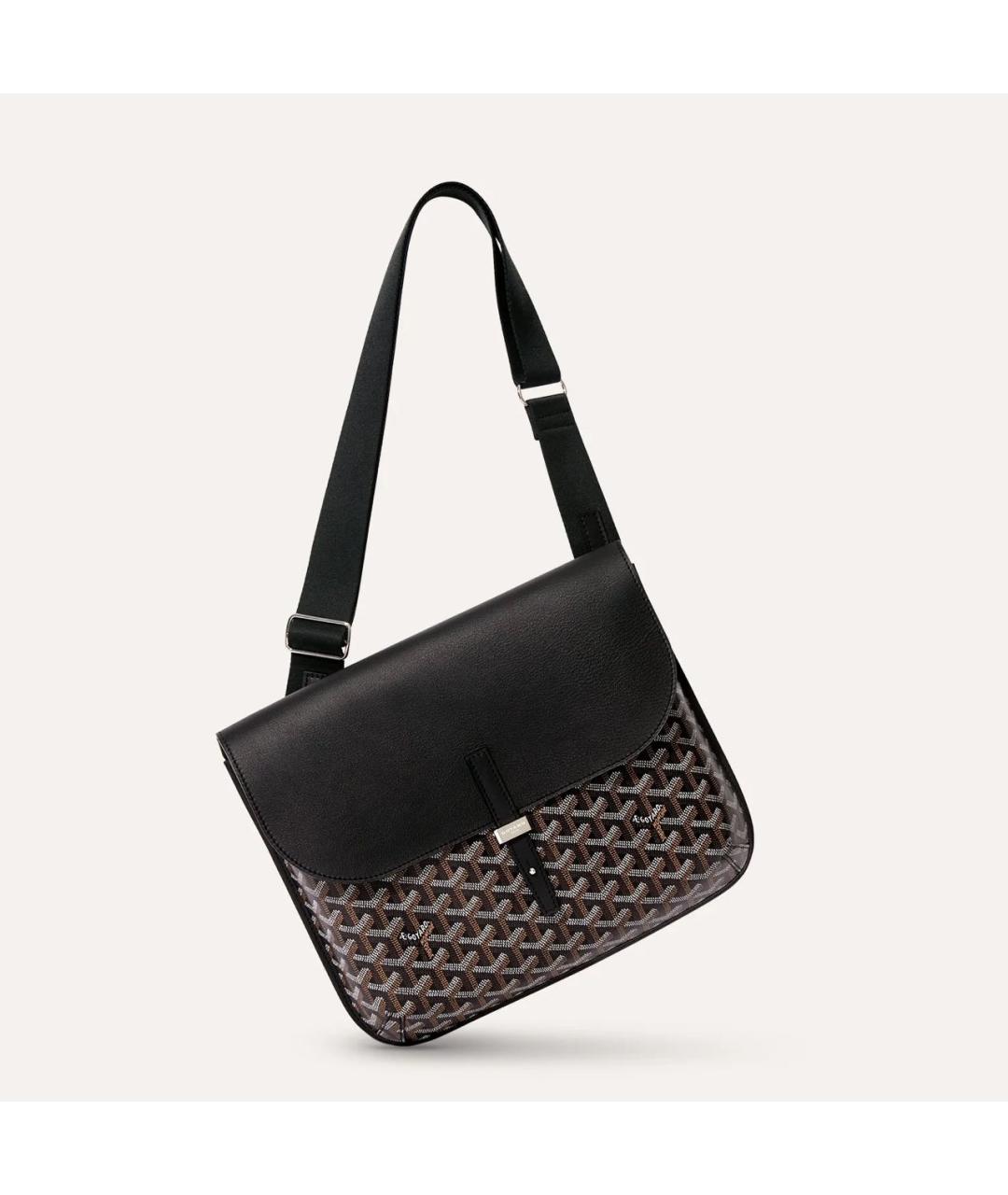 GOYARD Черная кожаная сумка на плечо, фото 2