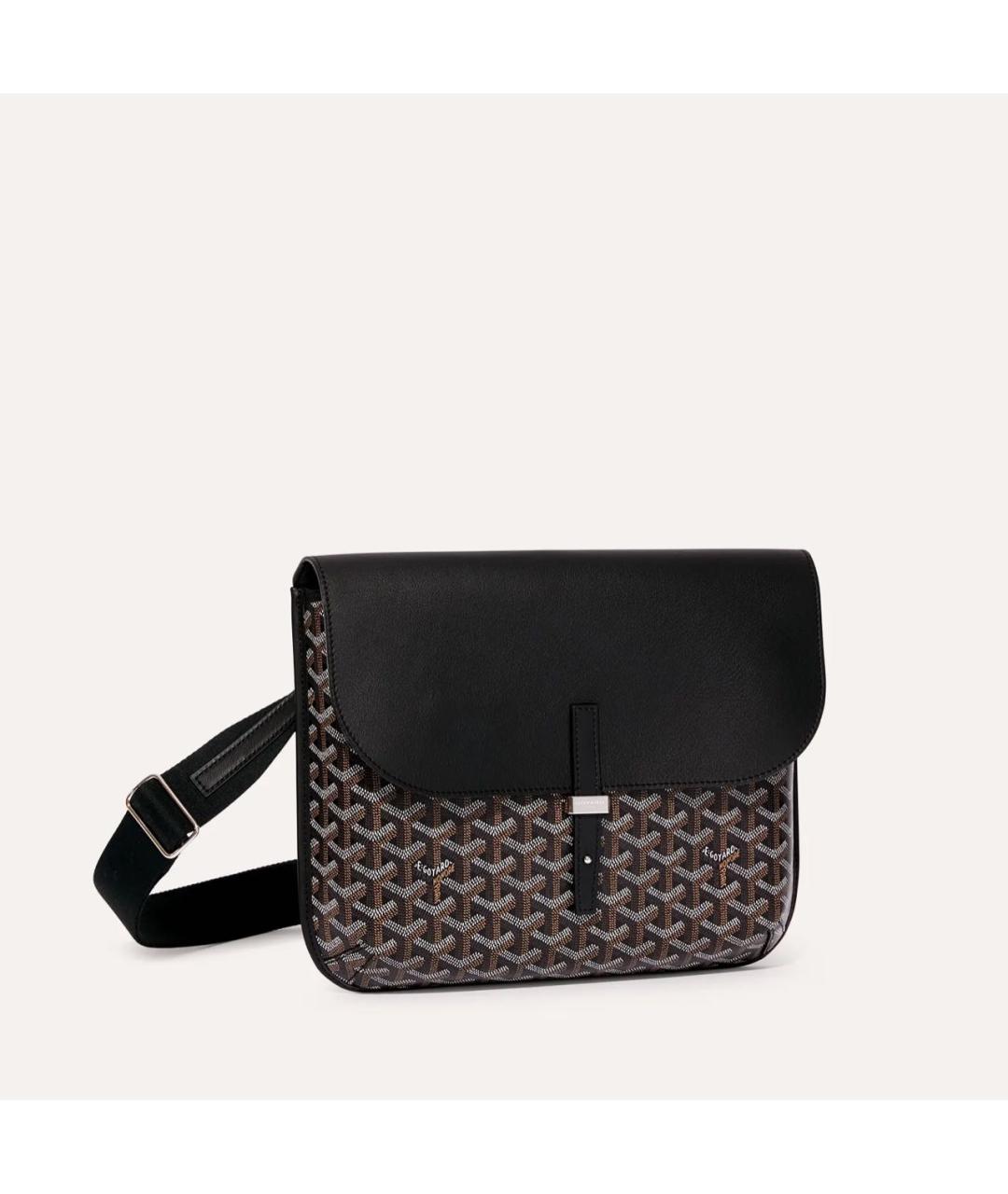 GOYARD Черная кожаная сумка на плечо, фото 6