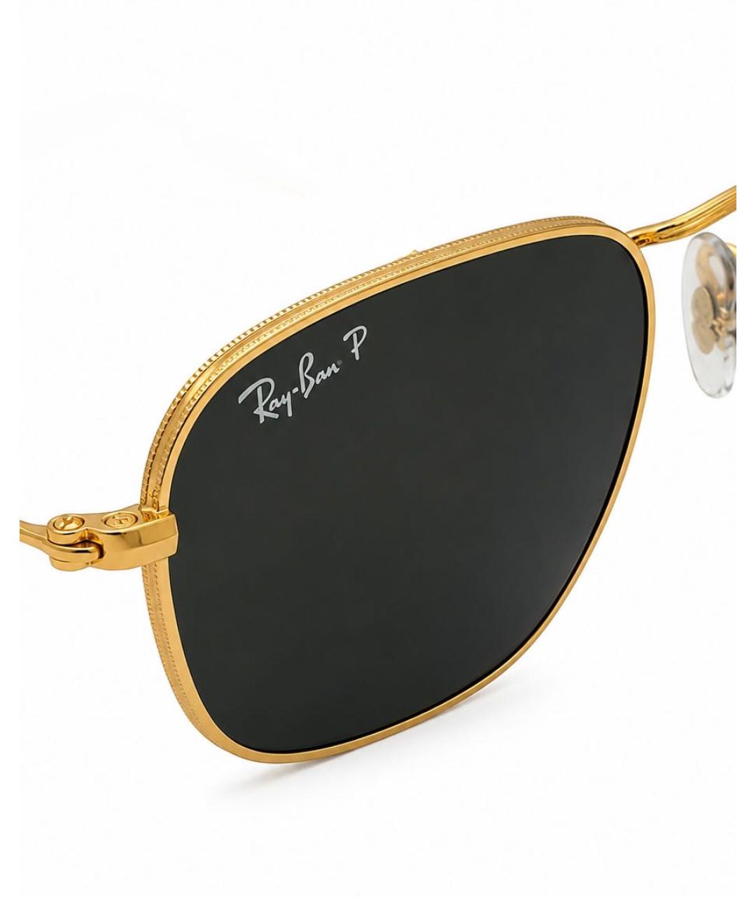 RAY BAN Золотые металлические солнцезащитные очки, фото 3