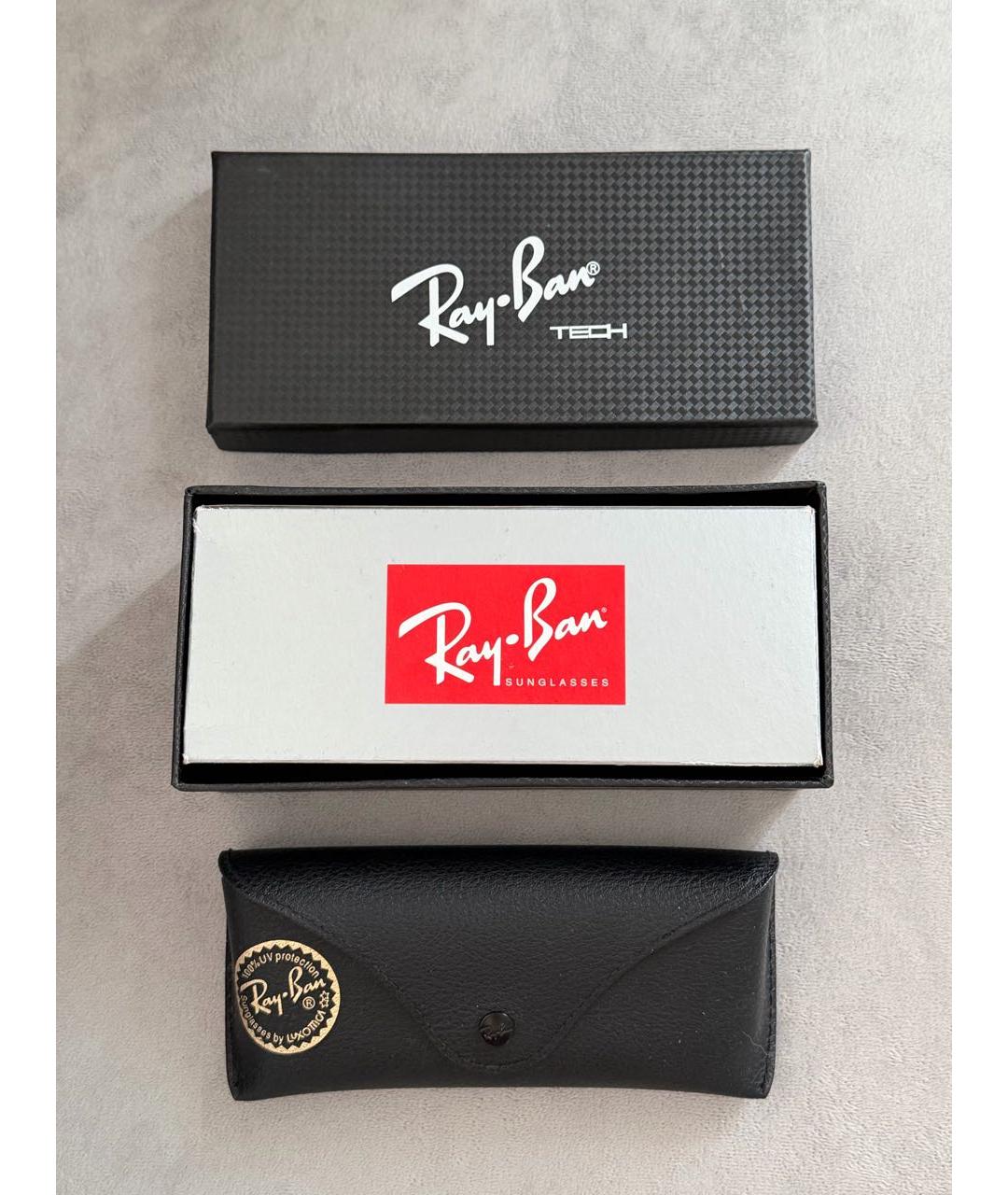 RAY BAN Золотые металлические солнцезащитные очки, фото 6