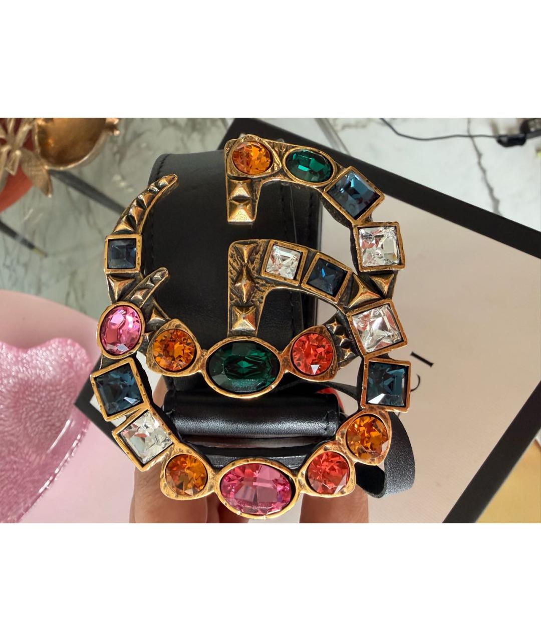GUCCI Черный кожаный ремень, фото 4