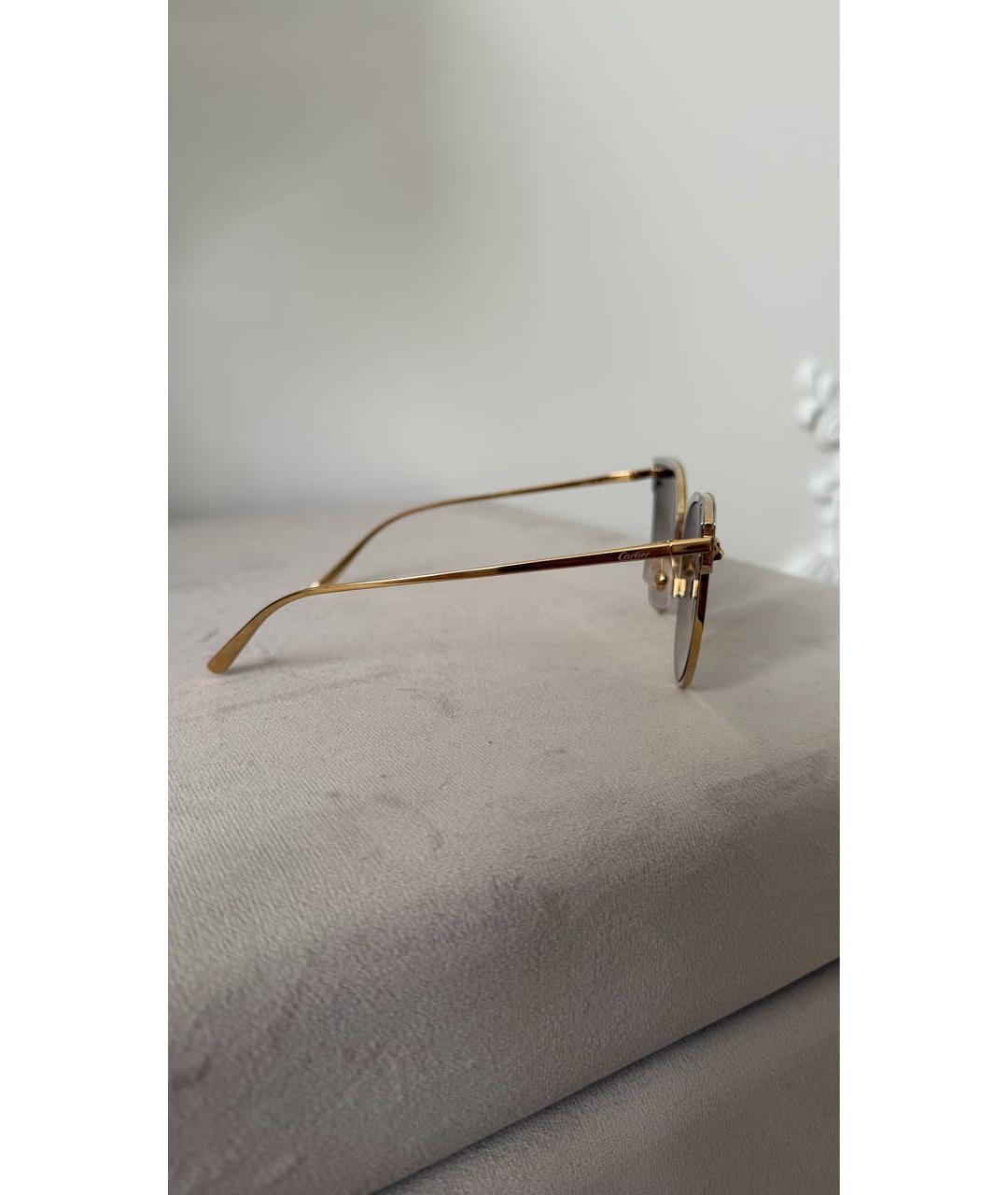 CARTIER Золотые металлические солнцезащитные очки, фото 2