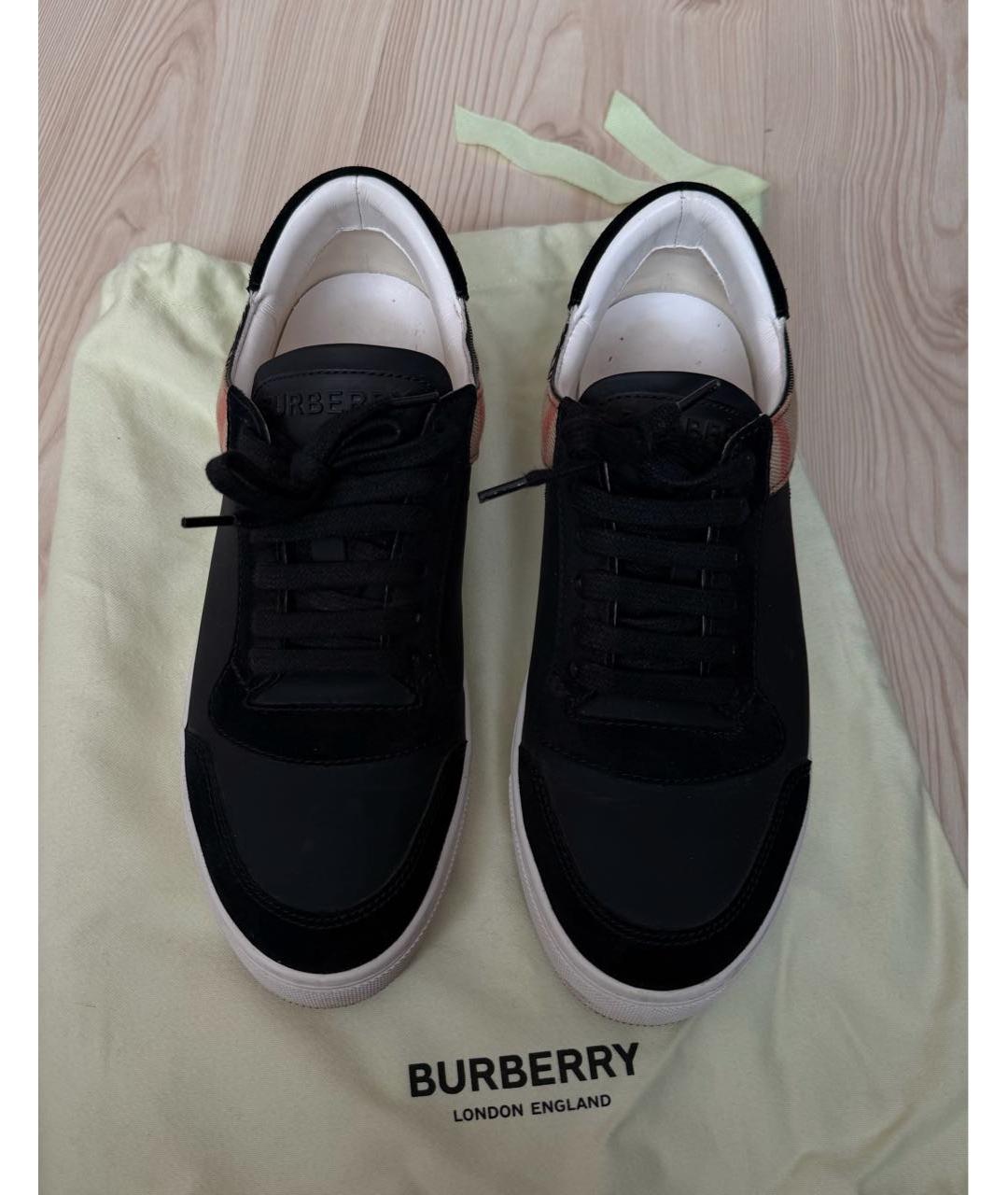 BURBERRY Черные низкие кроссовки / кеды, фото 2