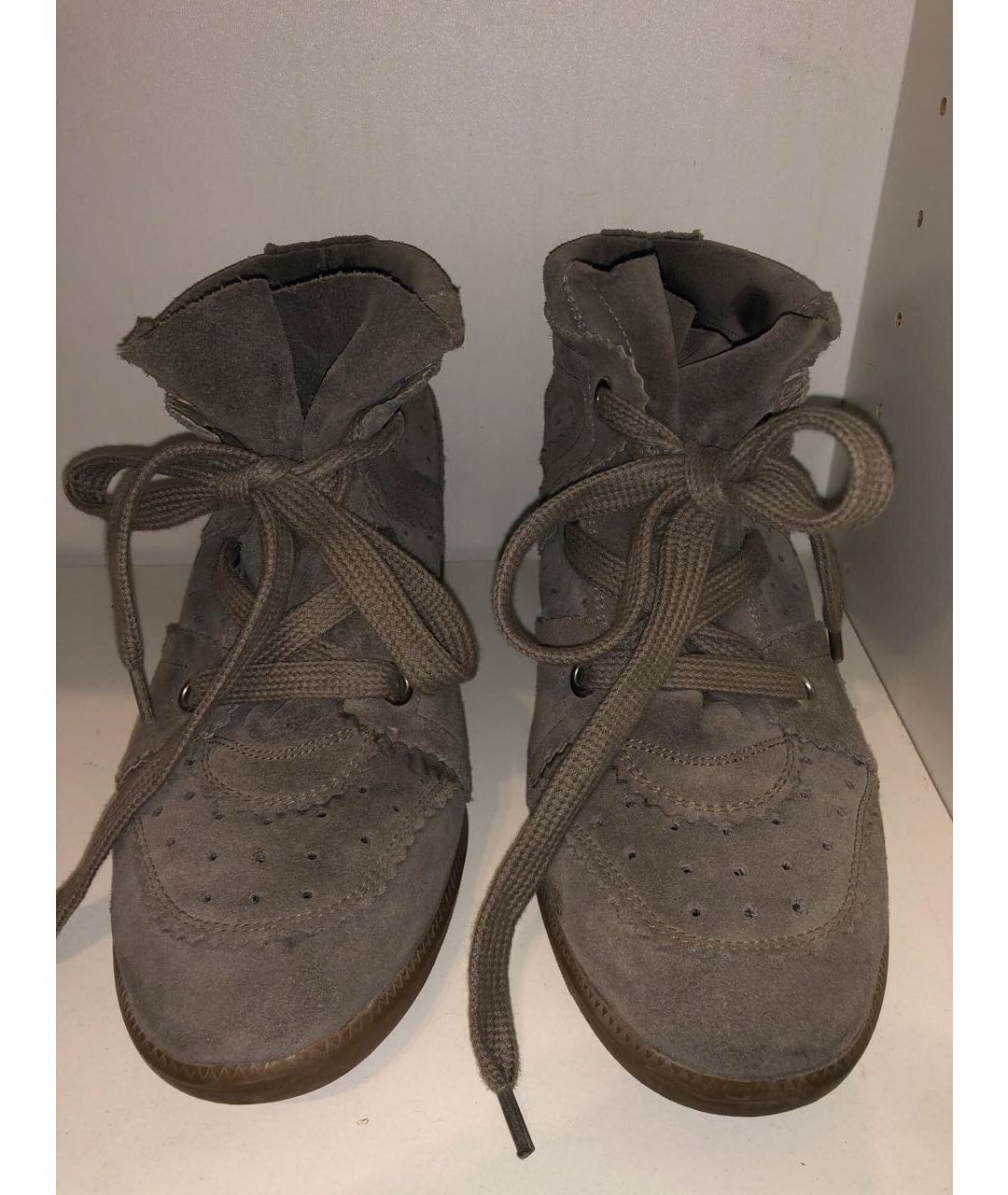 ISABEL MARANT Серые замшевые кроссовки, фото 2