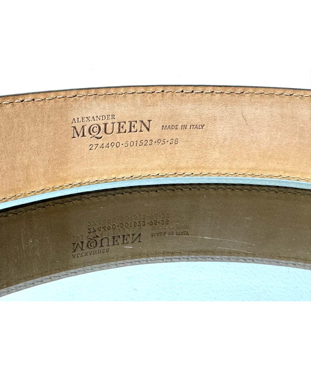 ALEXANDER MCQUEEN Бордовый кожаный ремень, фото 3