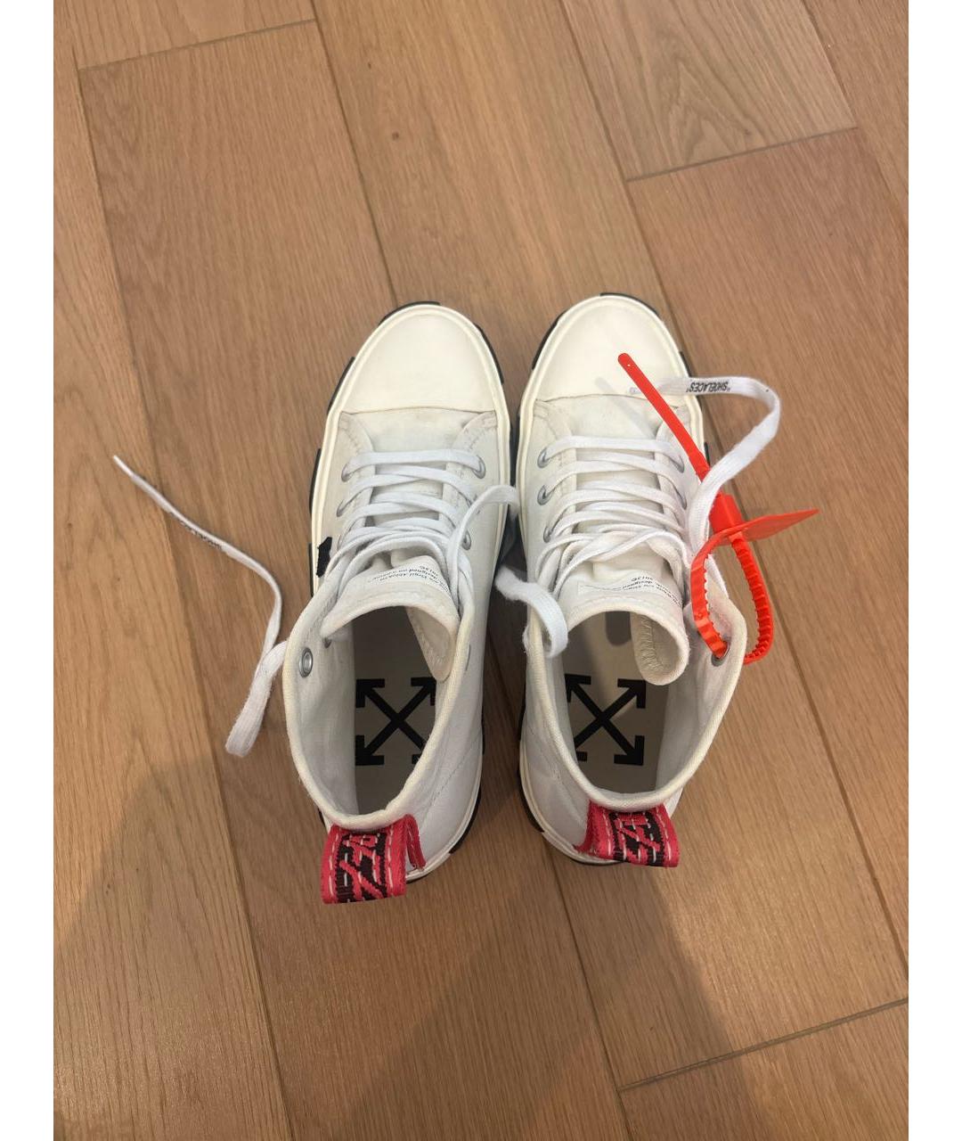 OFF-WHITE Белые текстильные высокие кроссовки / кеды, фото 3