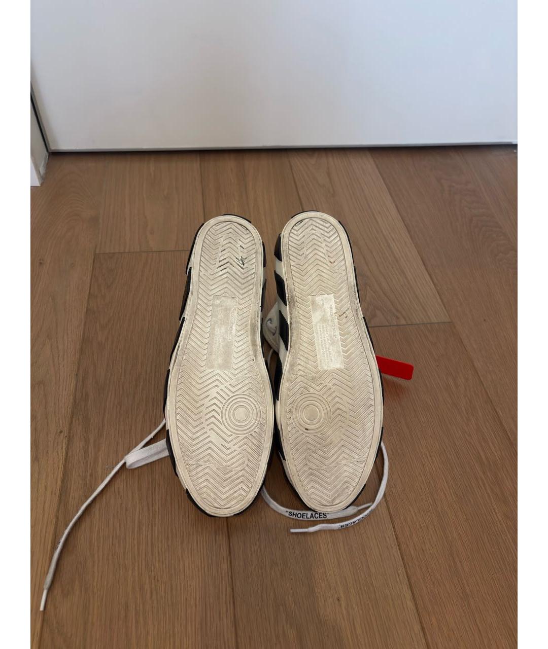 OFF-WHITE Белые текстильные высокие кроссовки / кеды, фото 8