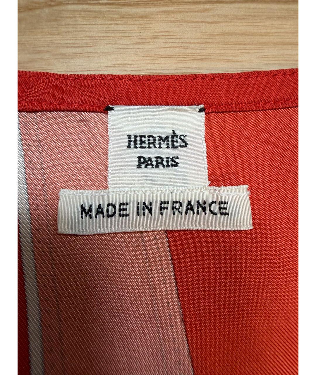 HERMES Красное шелковое платье, фото 3