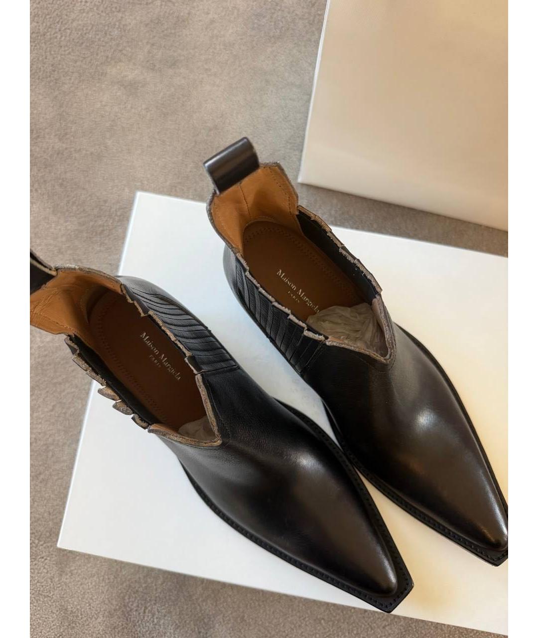 MAISON MARGIELA Черные кожаные полусапоги, фото 4