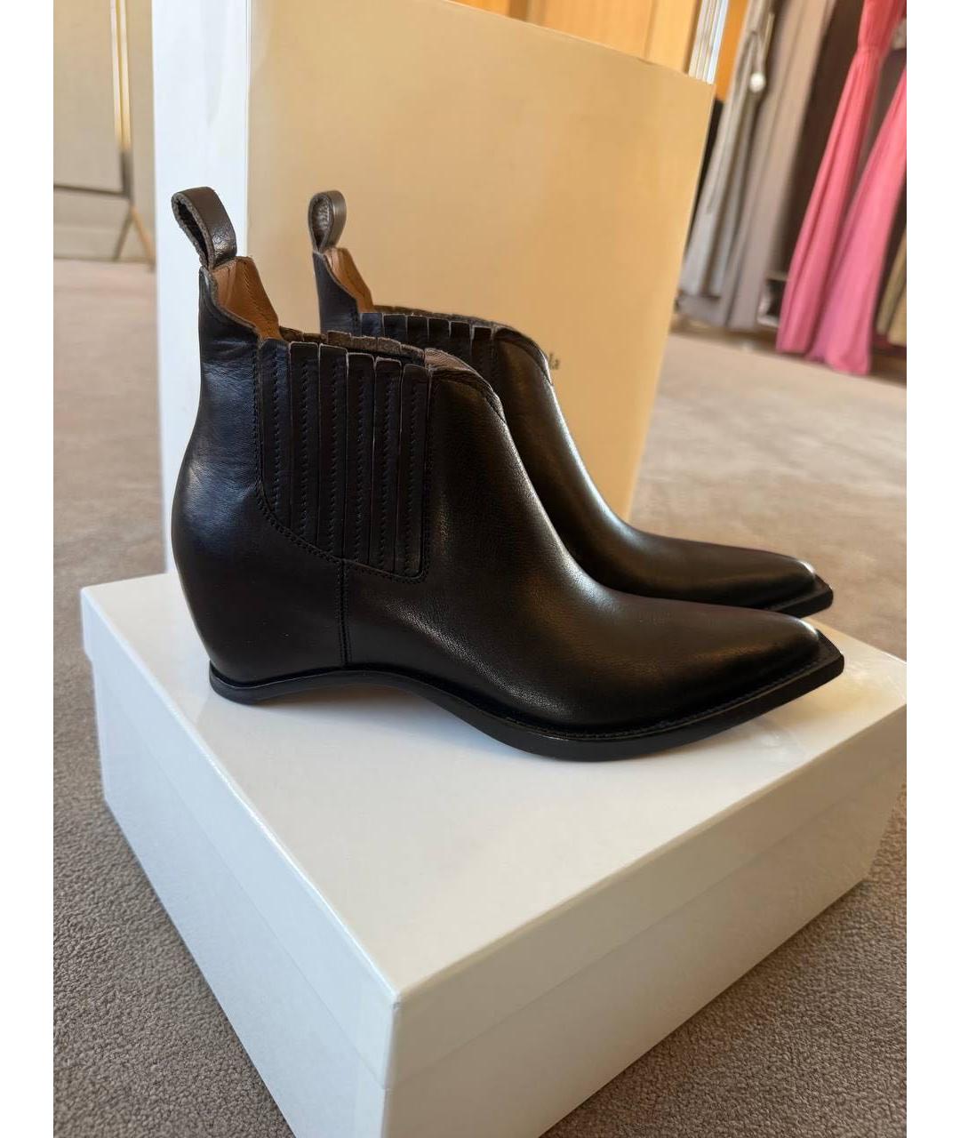 MAISON MARGIELA Черные кожаные полусапоги, фото 6