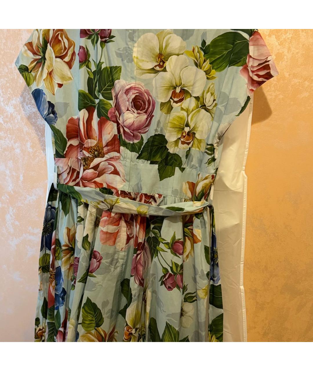 DOLCE&GABBANA Голубое хлопковое повседневное платье, фото 4