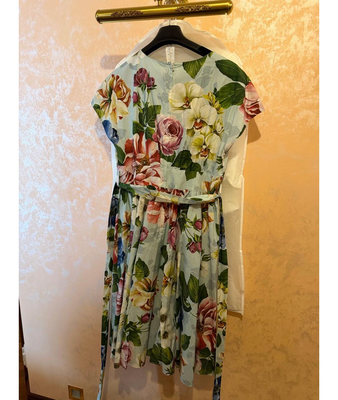 DOLCE&GABBANA Голубое хлопковое повседневное платье, фото 2