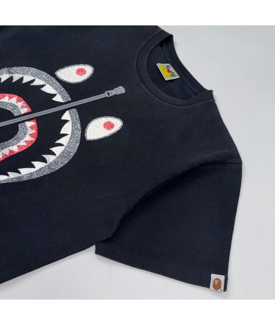 BAPE Черная хлопковая футболка, фото 4