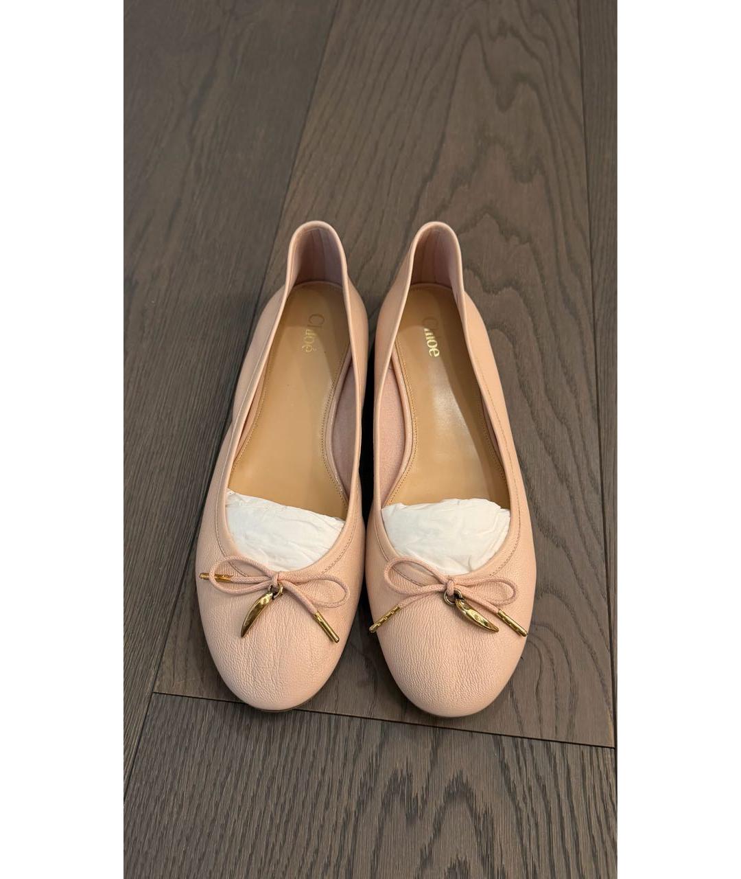 CHLOE Розовые кожаные балетки, фото 6