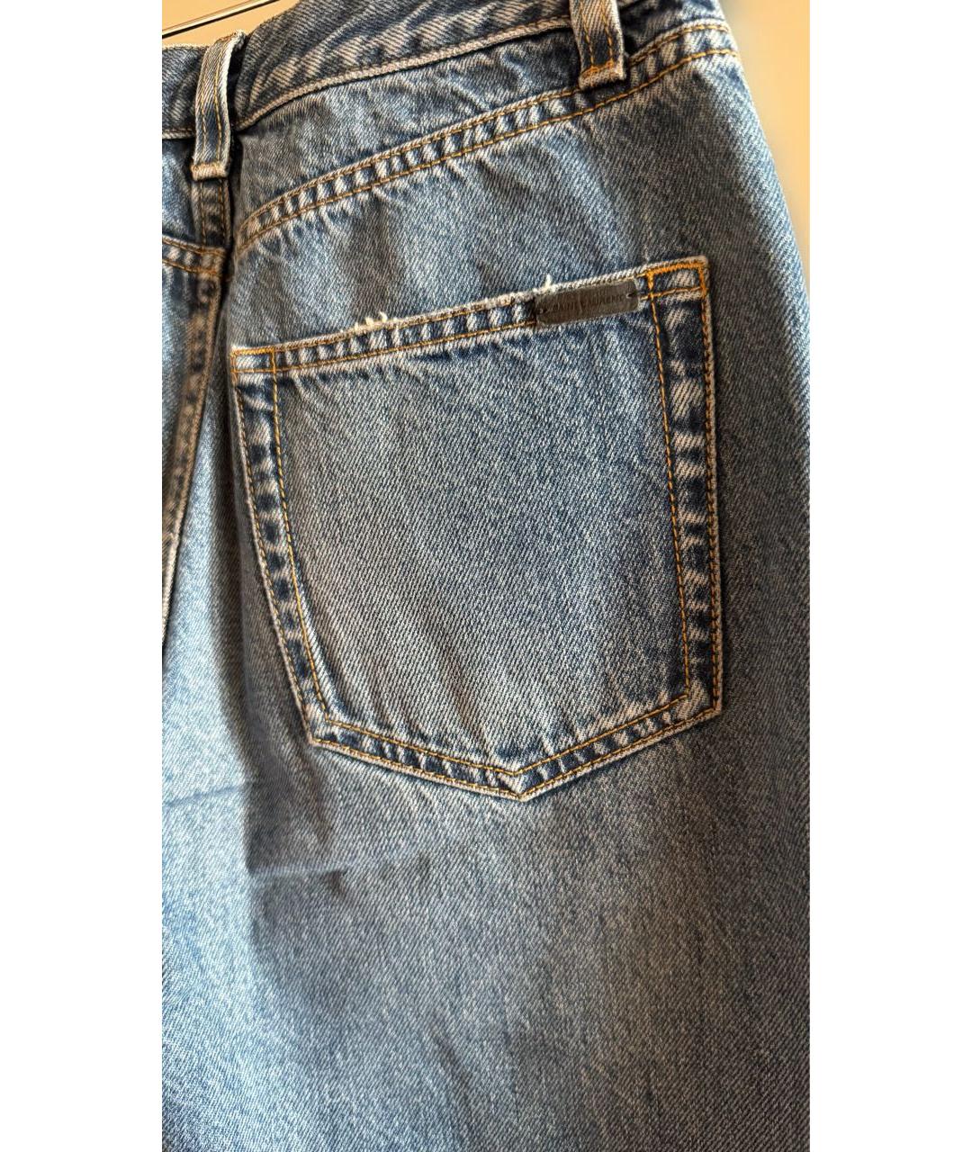 SAINT LAURENT Синие хлопковые джинсы слим, фото 4