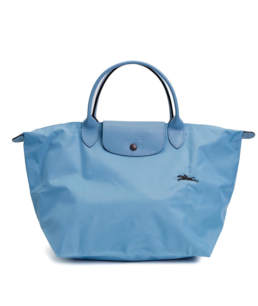 LONGCHAMP Голубая тканевая сумка тоут, фото 7