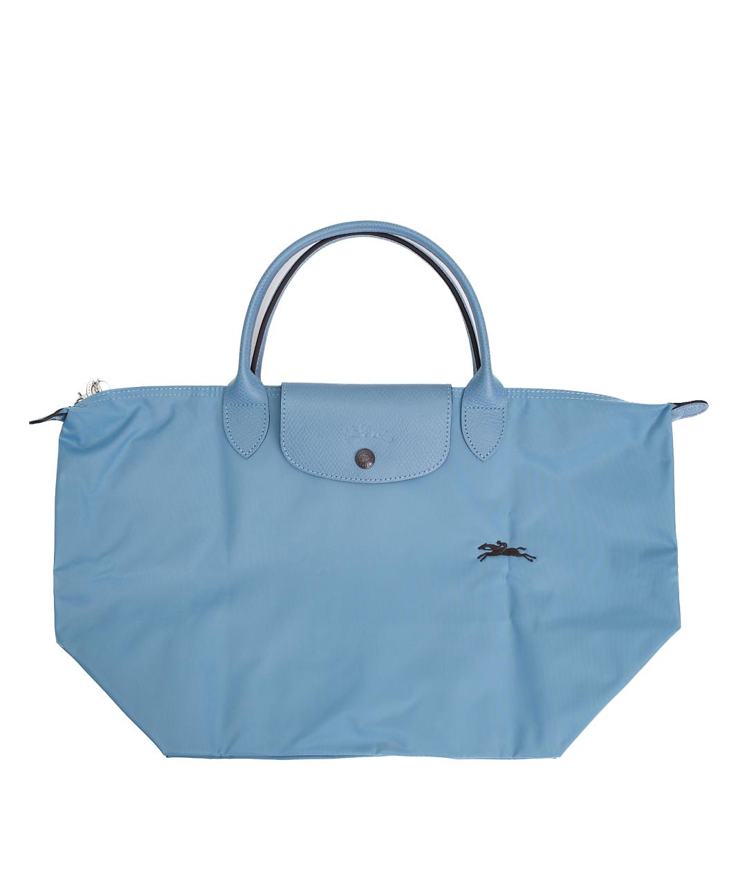 LONGCHAMP Голубая тканевая сумка тоут, фото 6