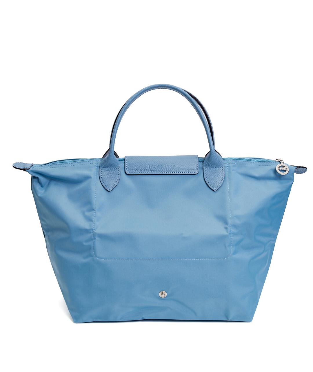 LONGCHAMP Голубая тканевая сумка тоут, фото 2