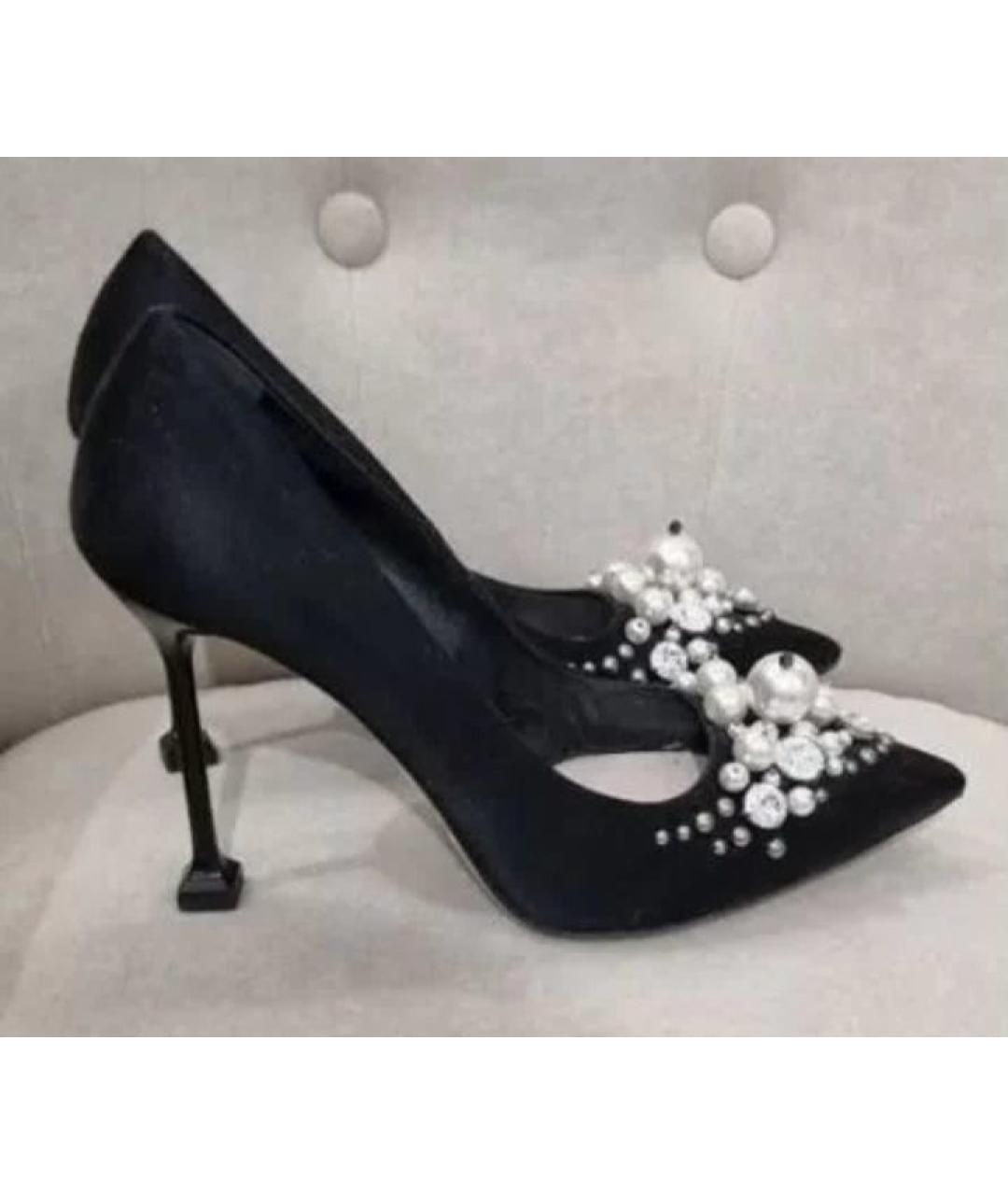 MIU MIU Черные текстильные туфли, фото 6
