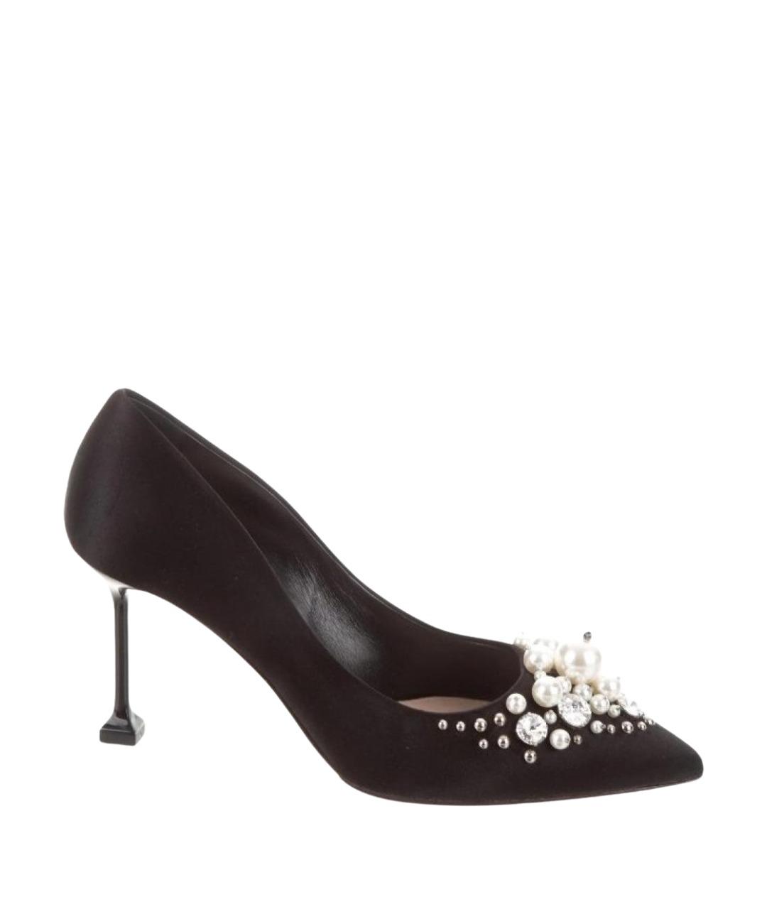 MIU MIU Черные текстильные туфли, фото 1