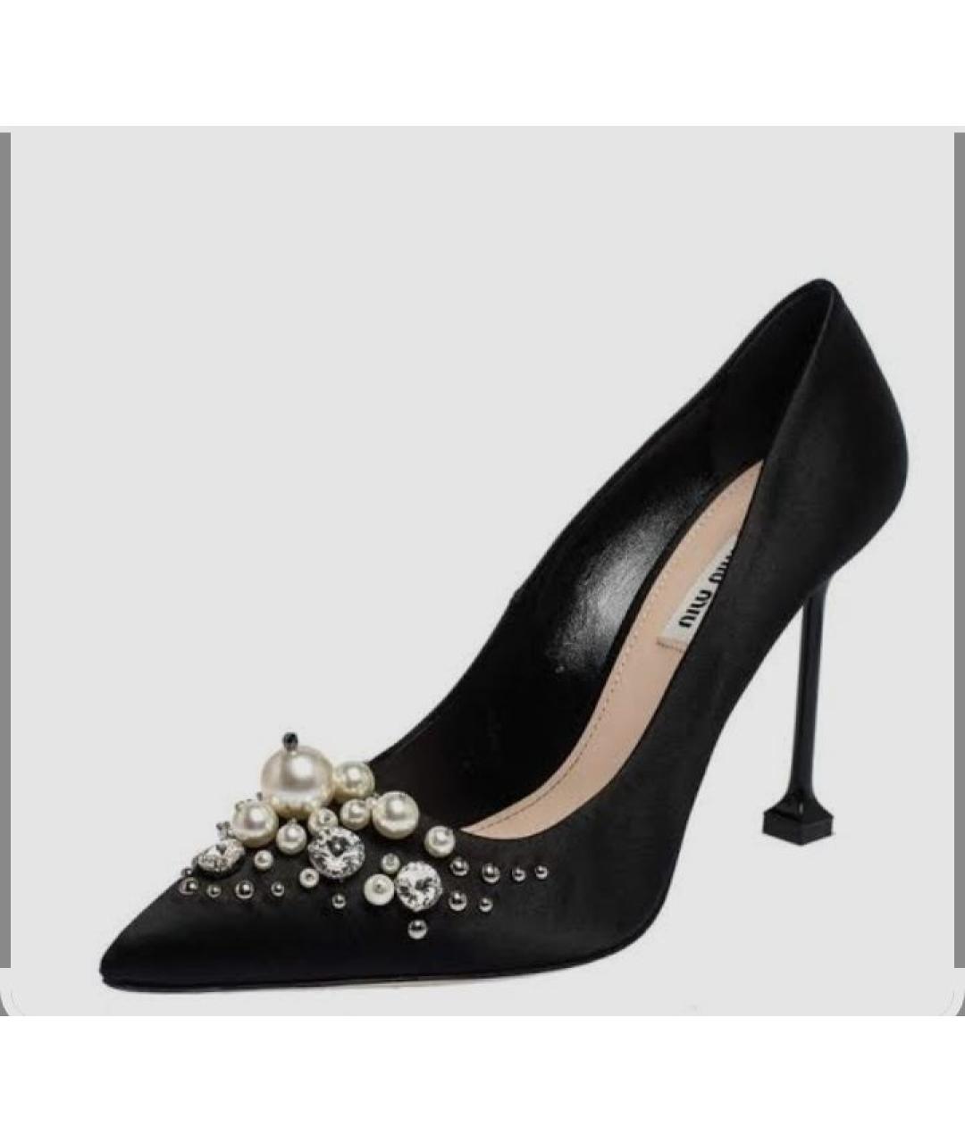 MIU MIU Черные текстильные туфли, фото 2