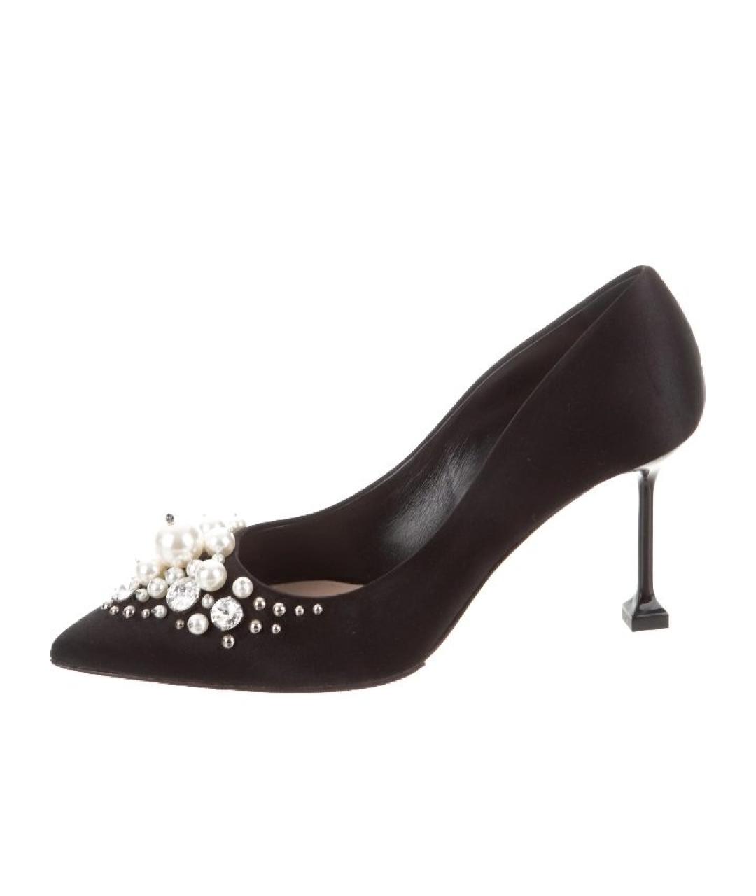 MIU MIU Черные текстильные туфли, фото 7