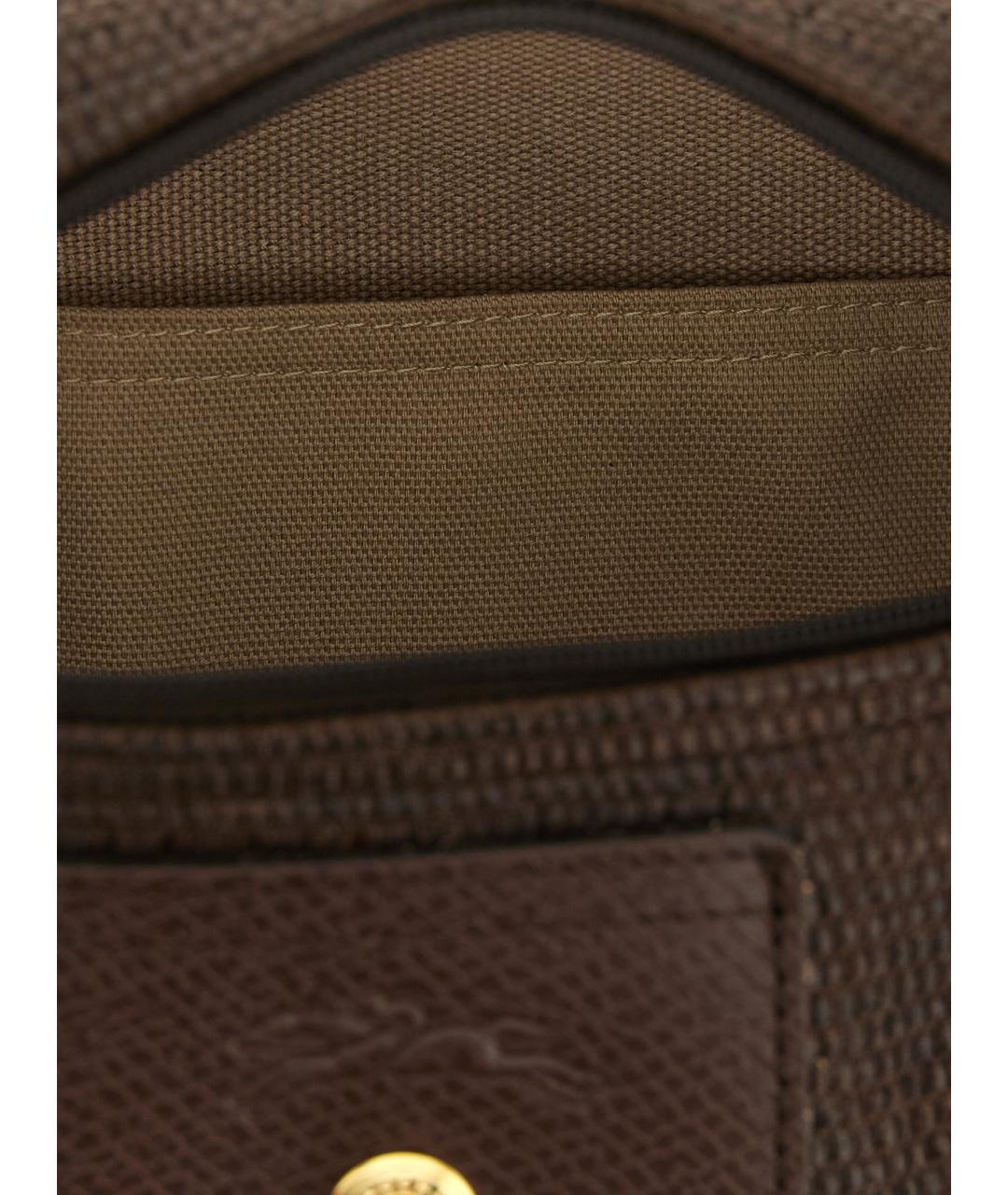 LONGCHAMP Коричневая хлопковая сумка через плечо, фото 4
